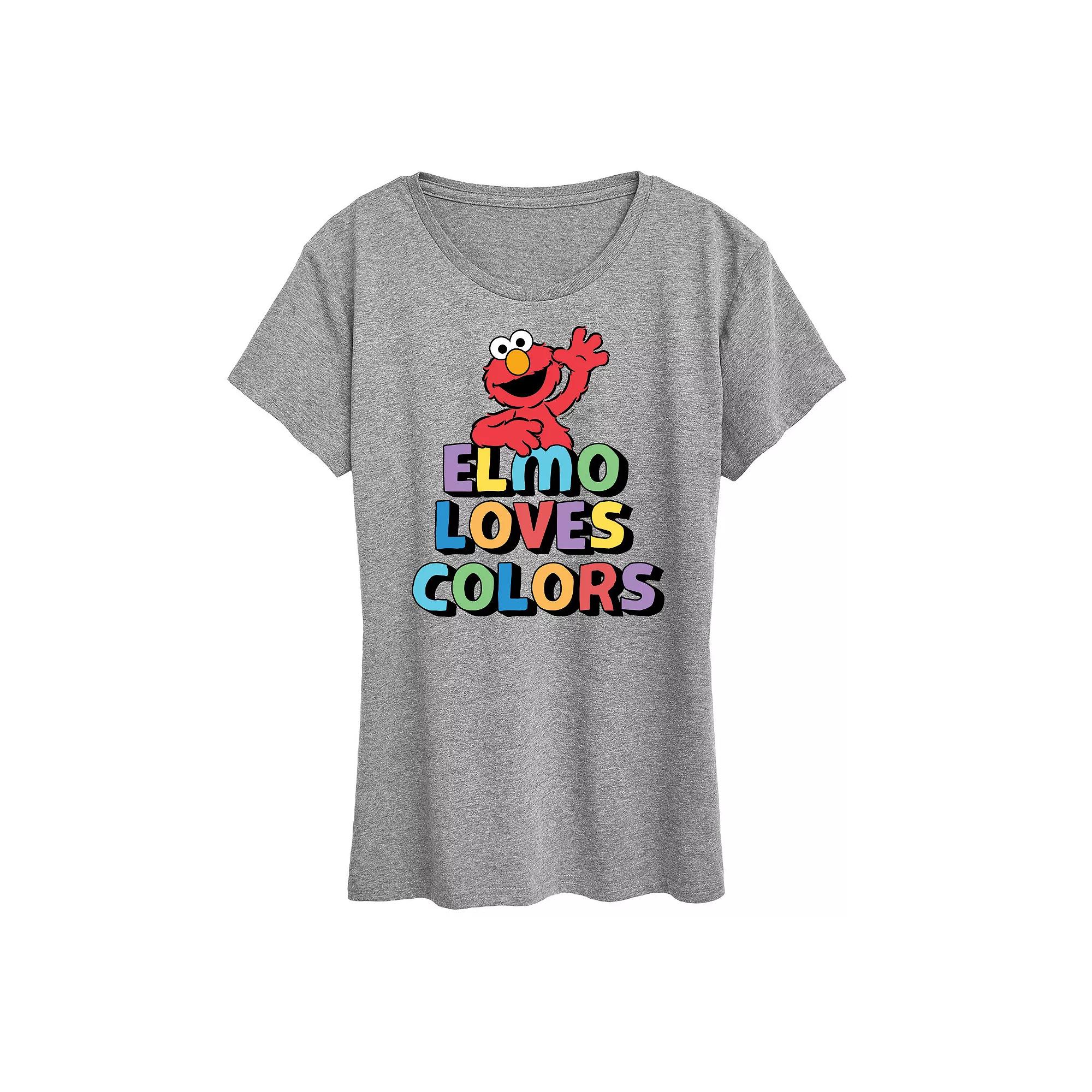 Women's Sesame Street Elmo Colors Graphic Tee, Girl's,  Product Image