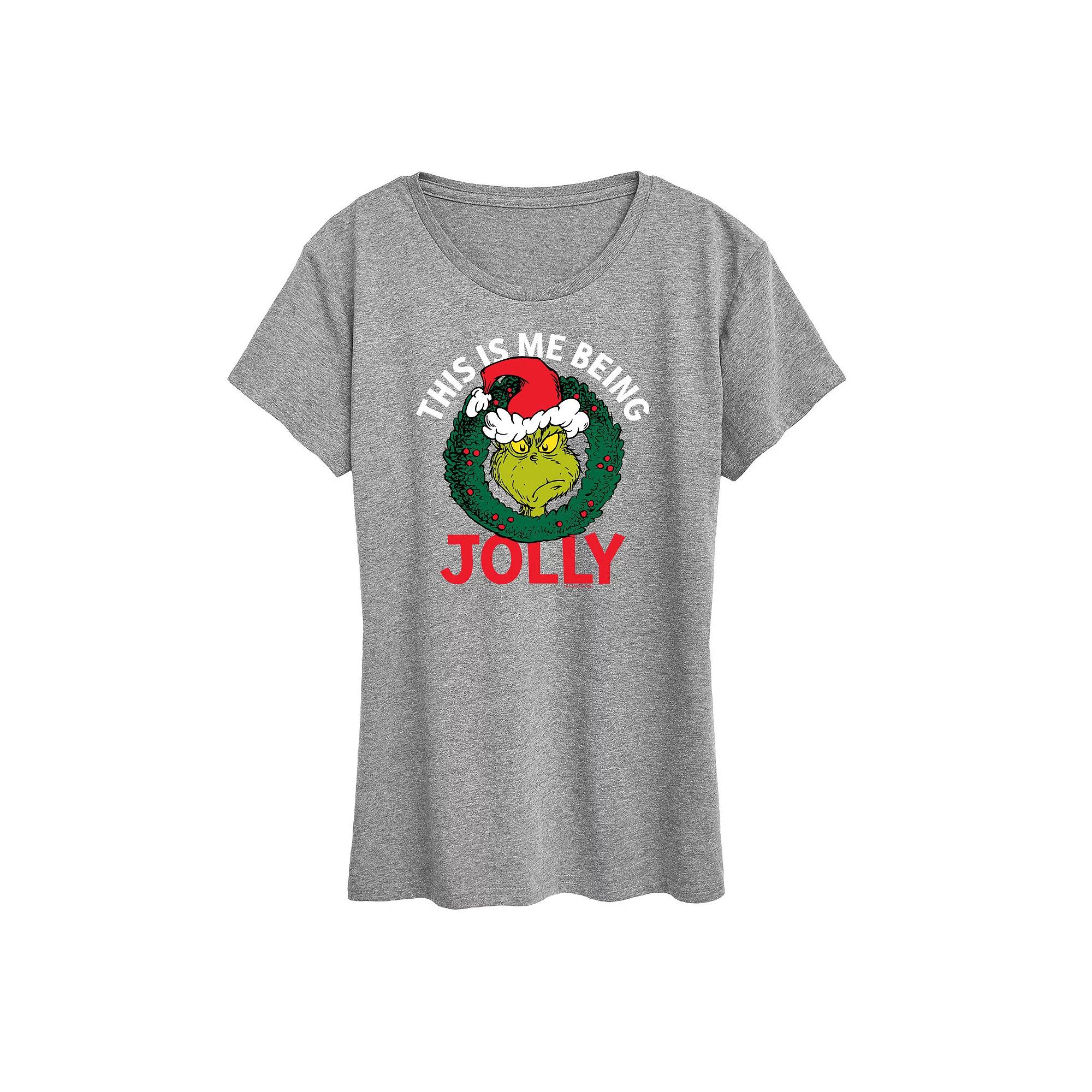 Women's Dr. Seuss The Grinch Me Being Jolly Graphic Tee, Girl's,  Product Image