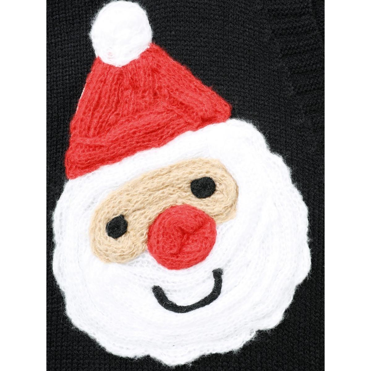 Plus Size Holiday Hand-Crocheted Motifs V-Neck Cardigan Black Women Casual Loose Long Sleeve Everyday Cardigans BloomChic 28/5X Product Image