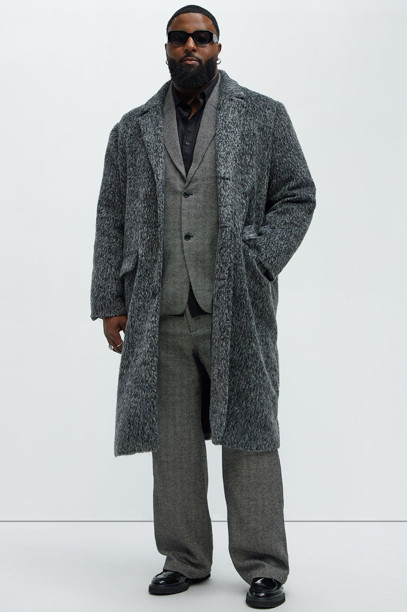 Been A Year Mohair Relaxed Long Coat - Black Product Image