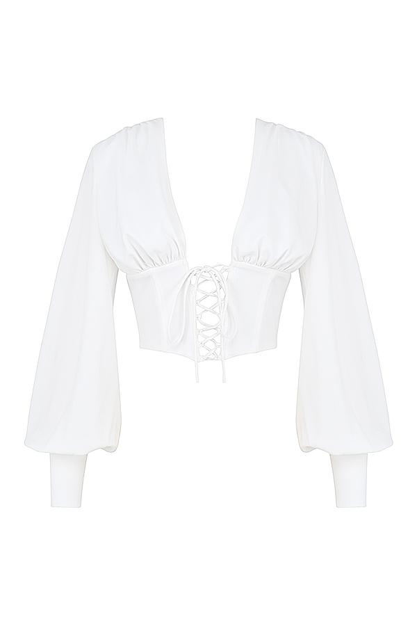 Mirabelle  white lace up corset Product Image