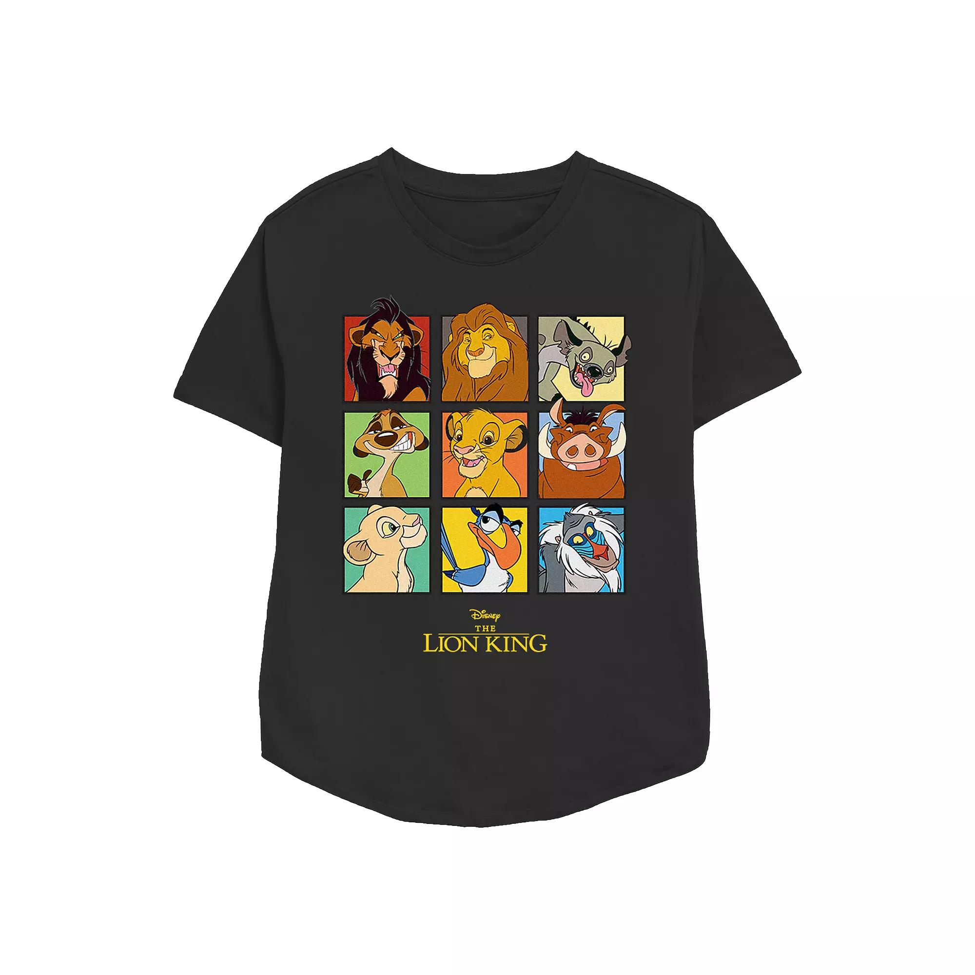 Disney's The Lion King Character Portraits Women's Relaxed Fit Graphic Tee, Size: XS, Black Product Image