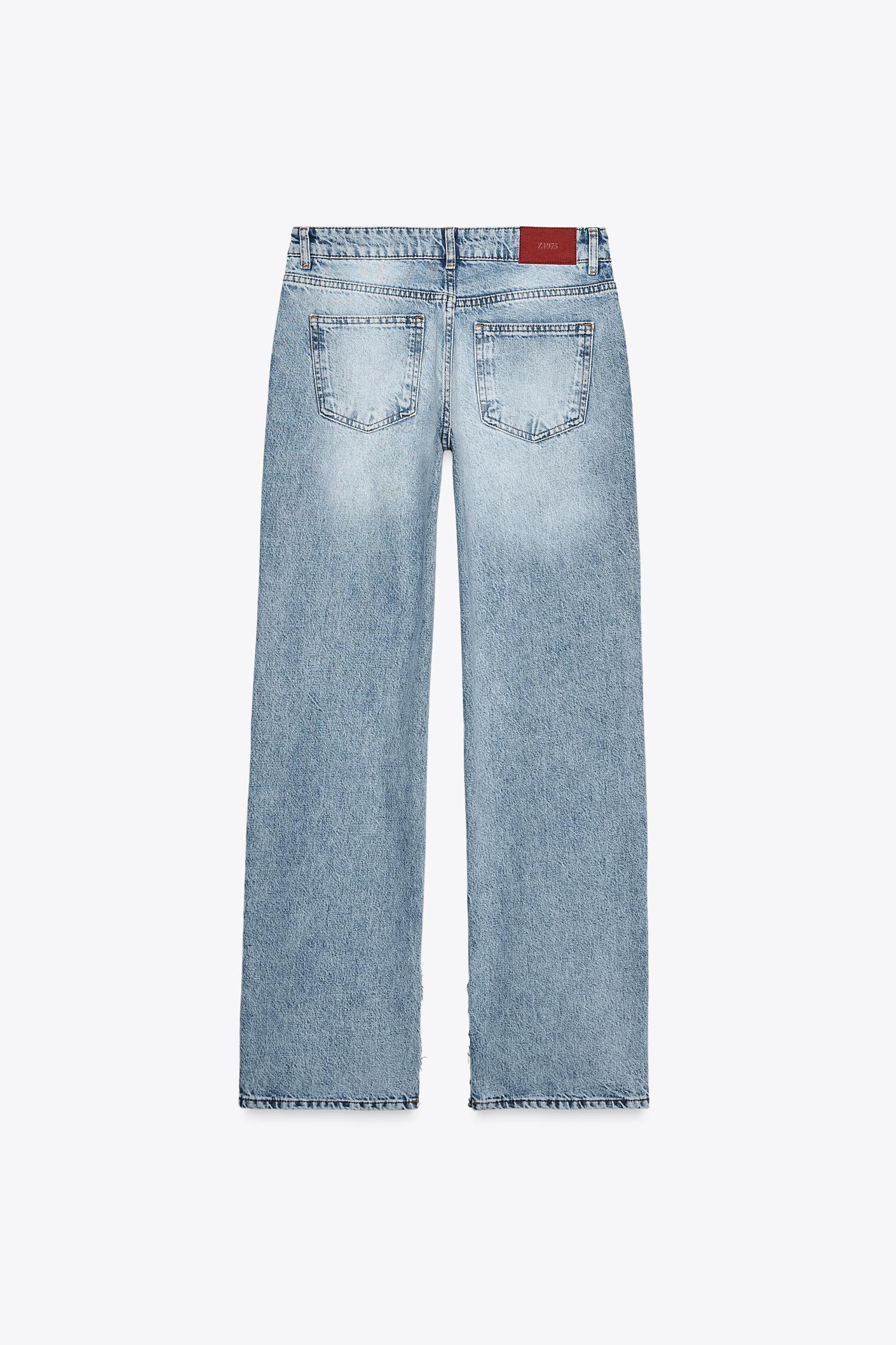 Z1975 SLIM FLARE LOW RISE RIPPED LONG LENGTH JEANS Product Image