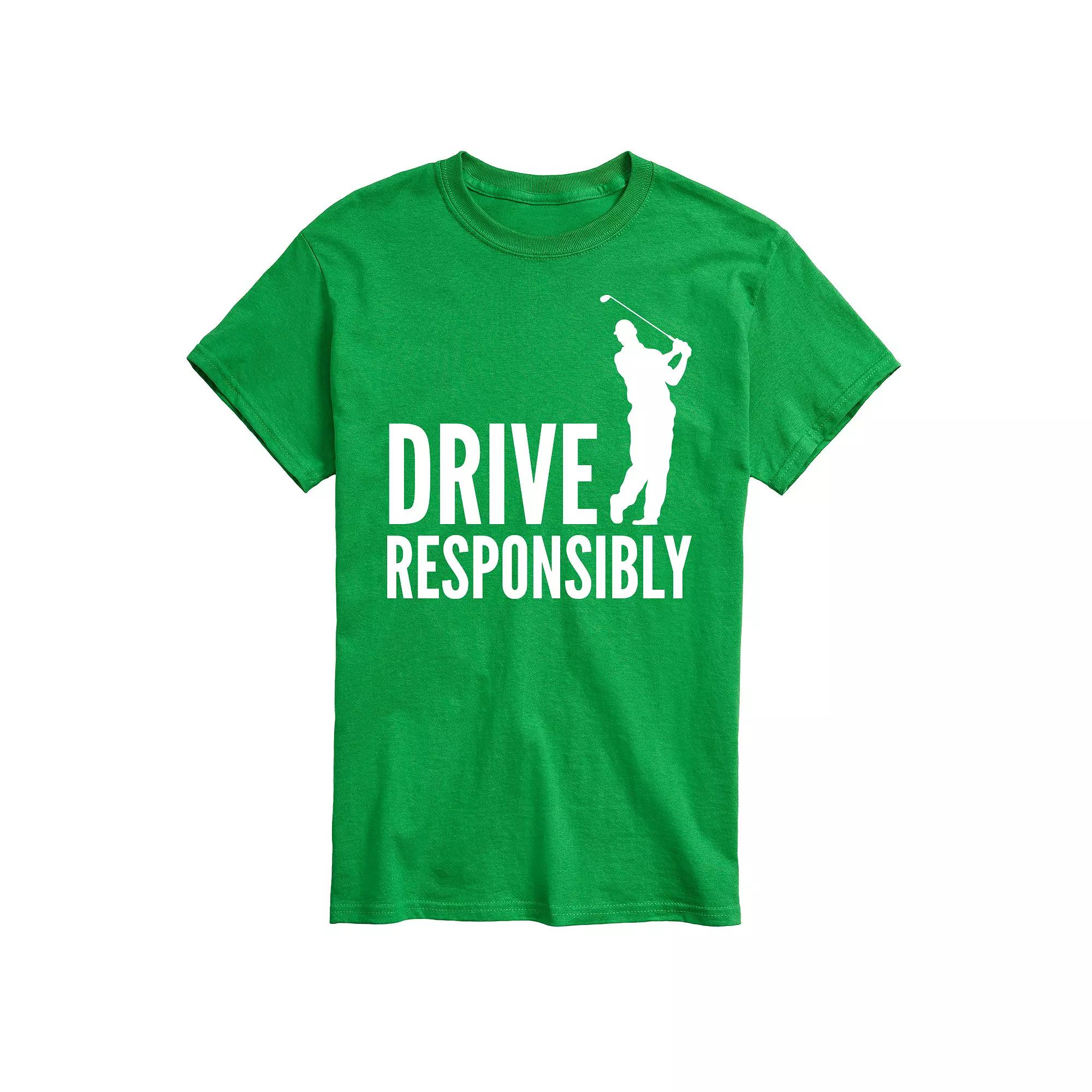 Big & Tall "Drive Responsibly" Golfer Graphic Tee, Men's,  Product Image