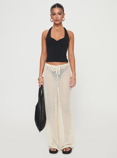 Darcie Knit Pants Beige Product Image