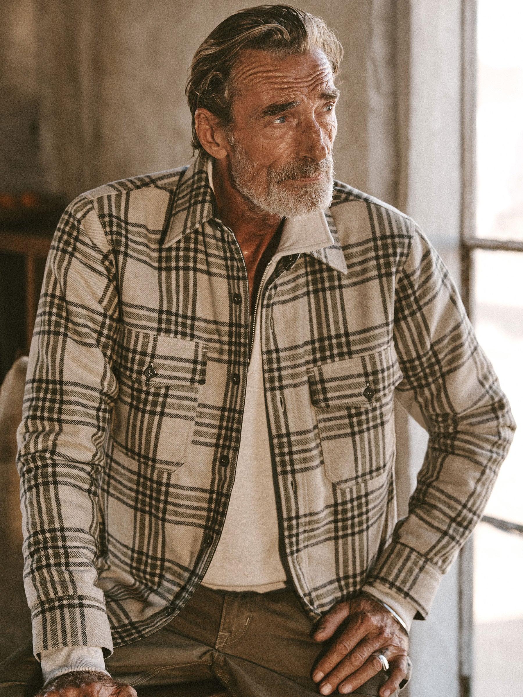 Khaki/Olive Wool Plaid CPO Jacket Product Image