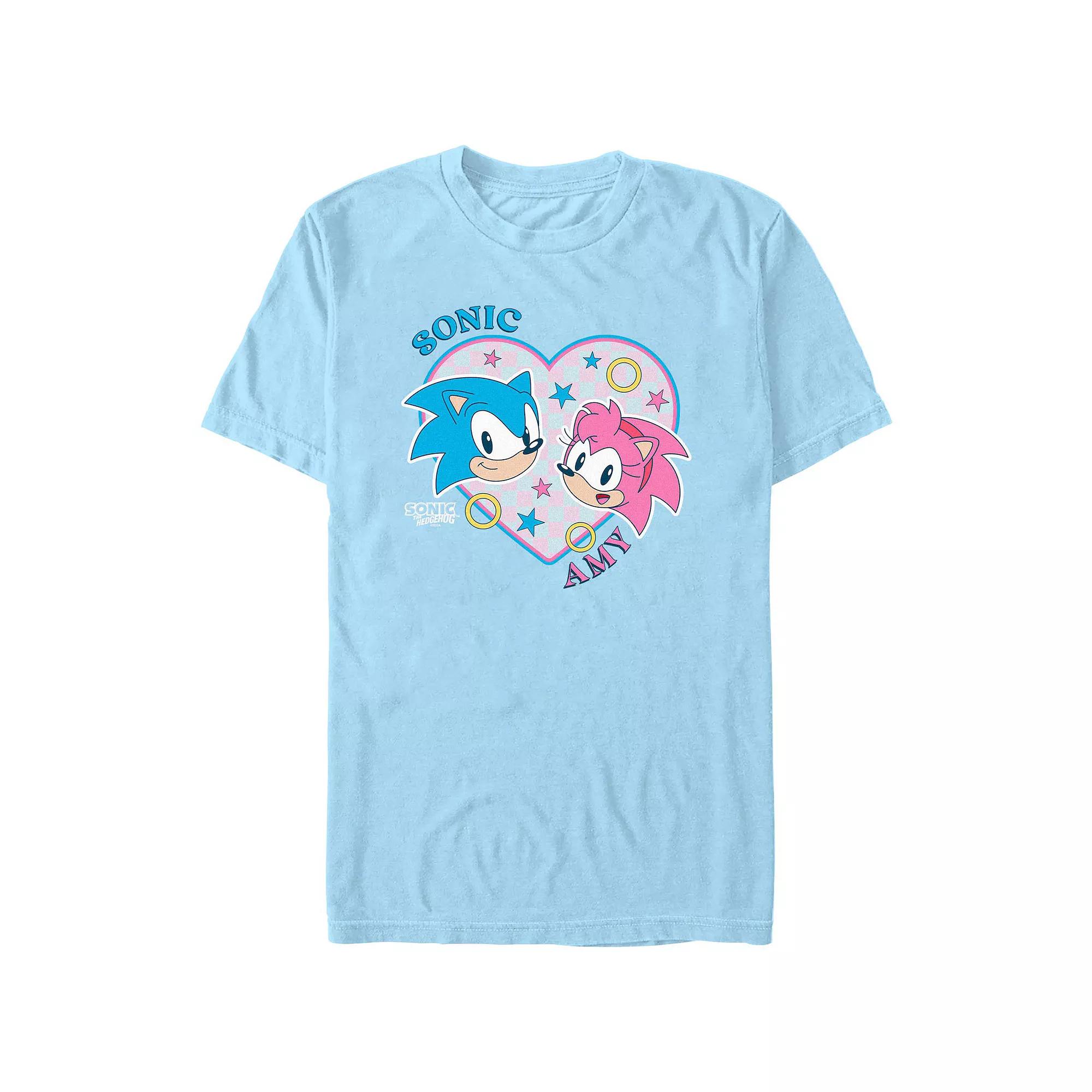 Men's Sonic The Hedgehog Sonic And Amy Love Graphic Tee,  Product Image