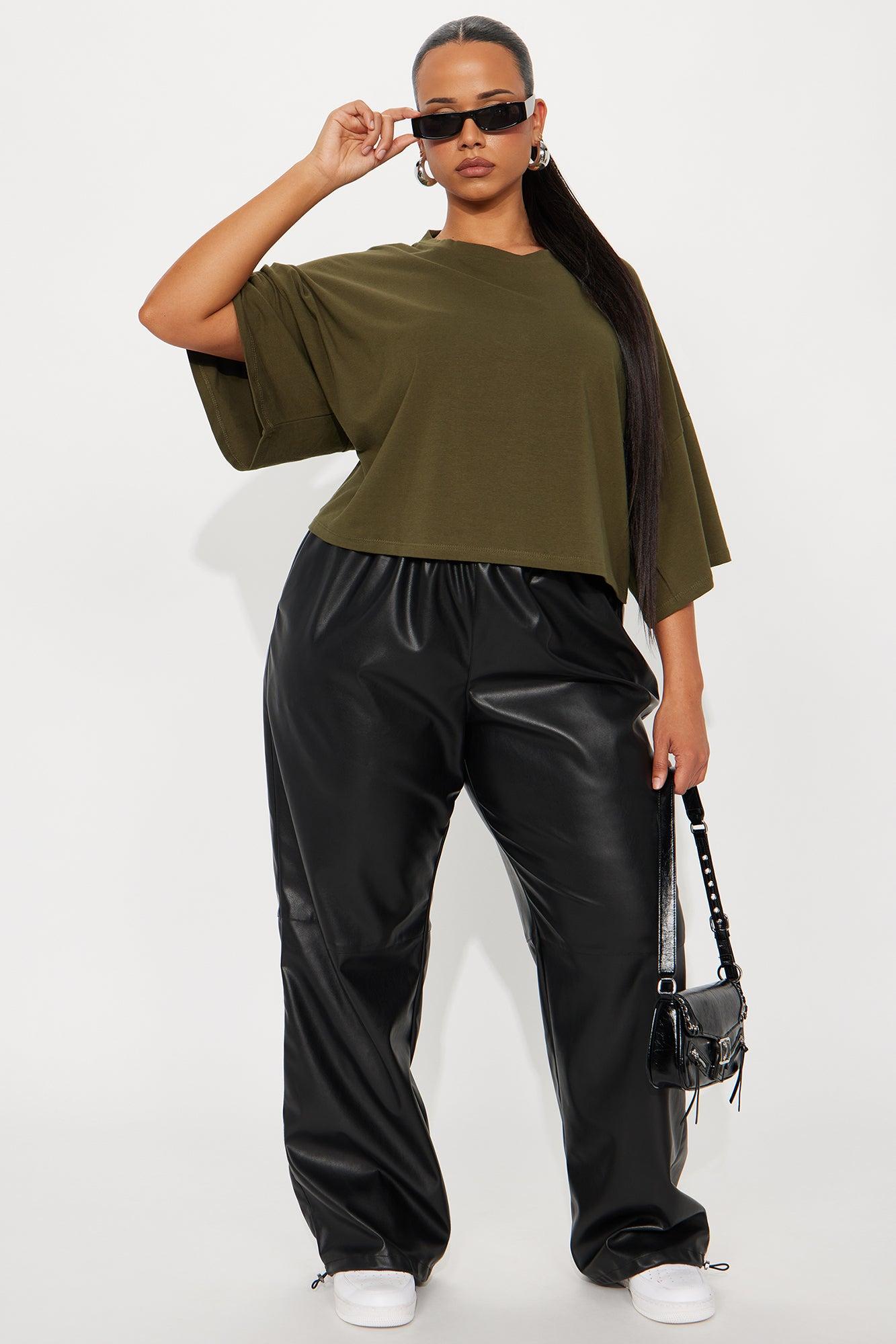 Blakely Boxy Wide Fit Short Sleeve Tshirt - Olive Female Product Image