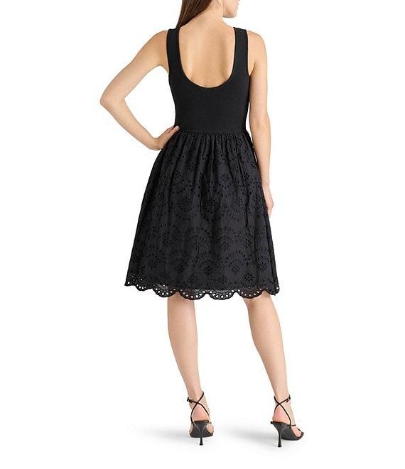 Steve Madden Julian Scoop Neck Sleeveless Eyelet Dress Product Image
