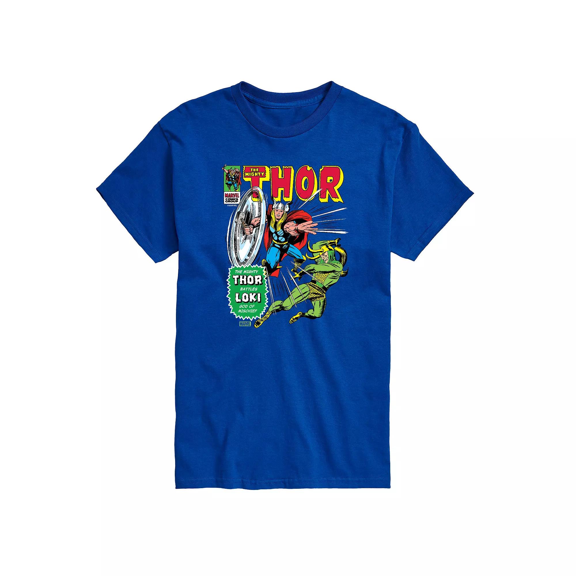 Men's Marvel Thor Comic Cover Retro Graphic Tee,  Product Image