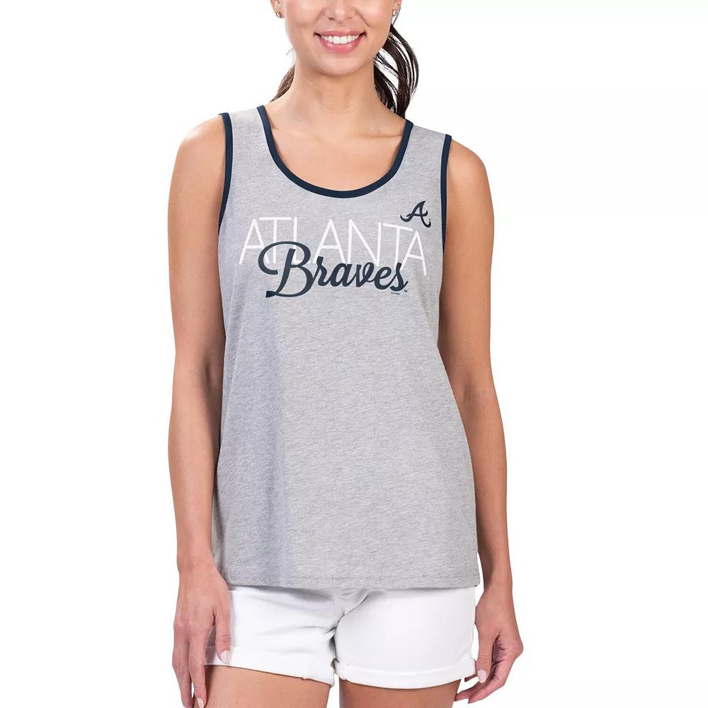 Women's G-III 4Her by Carl Banks Gray Atlanta Braves Fastest Lap Tank Top, Size: XS, Grey Product Image