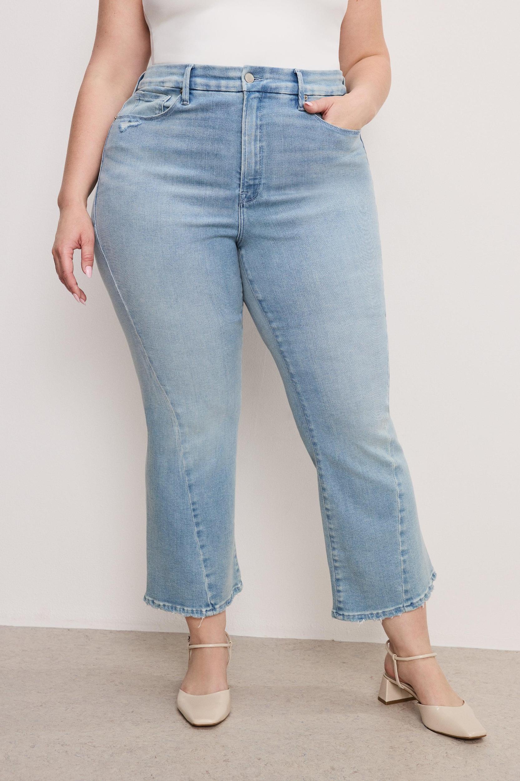 SOFT-TECH GOOD LEGS CROP MINI BOOT JEANS | INDIGO743 Product Image
