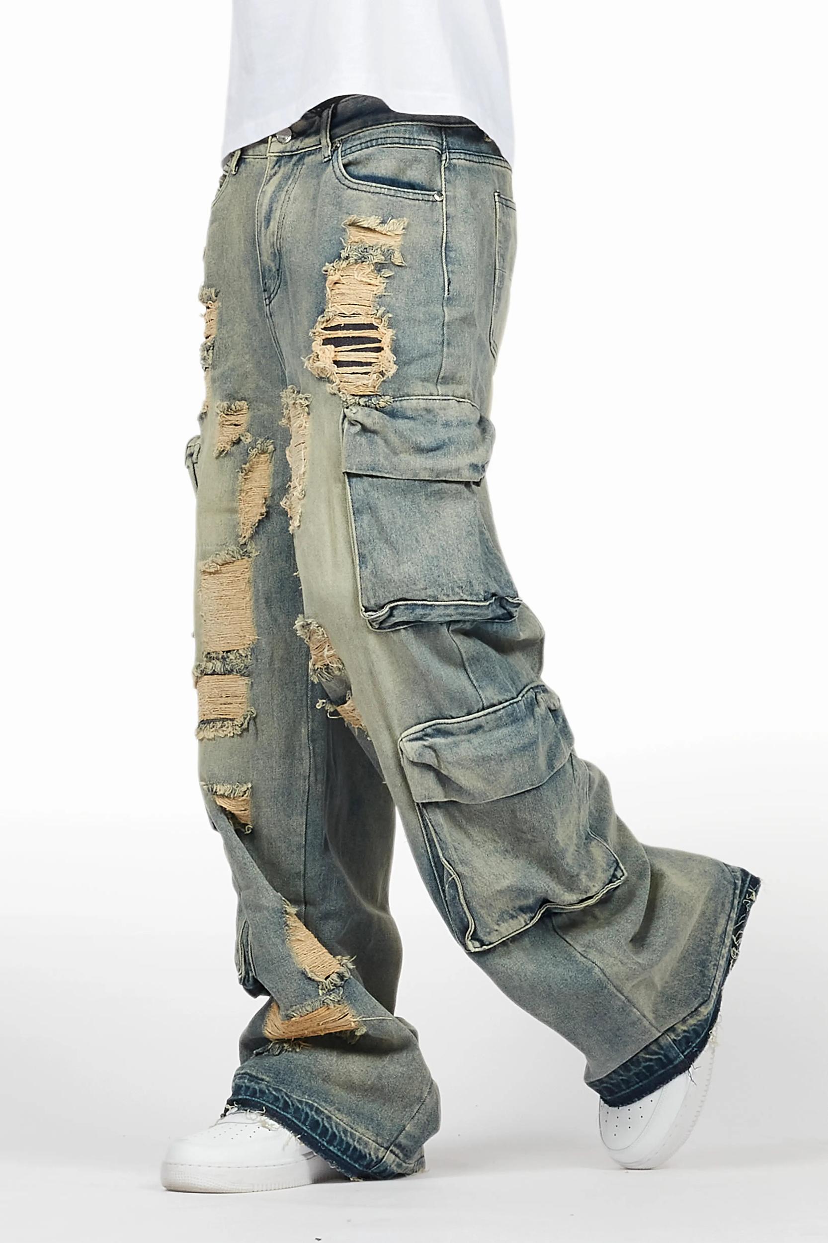 Peppe Blue Baggy Fit Jean Male Product Image