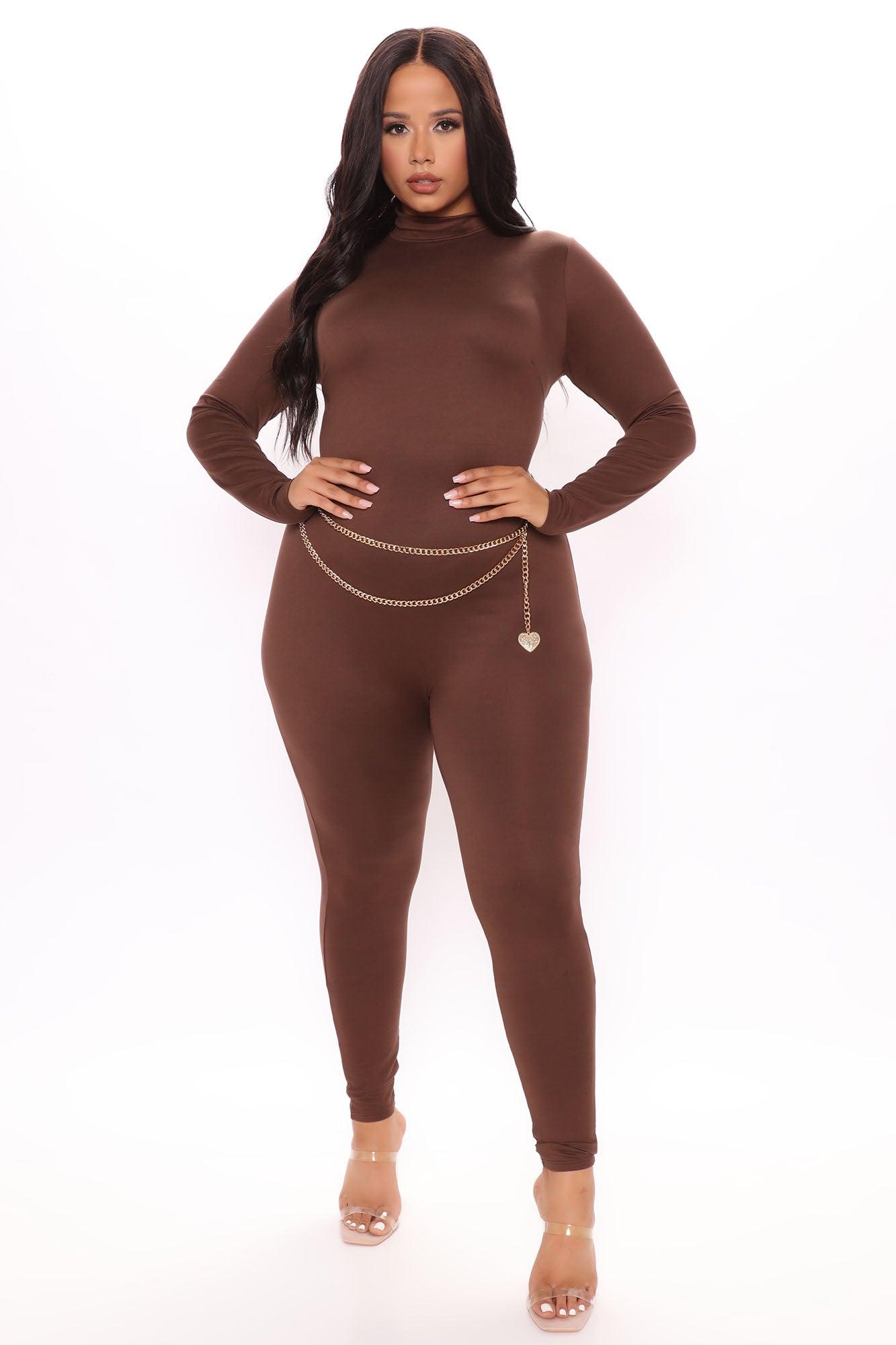 Frisky Feline Jumpsuit - Brown Product Image