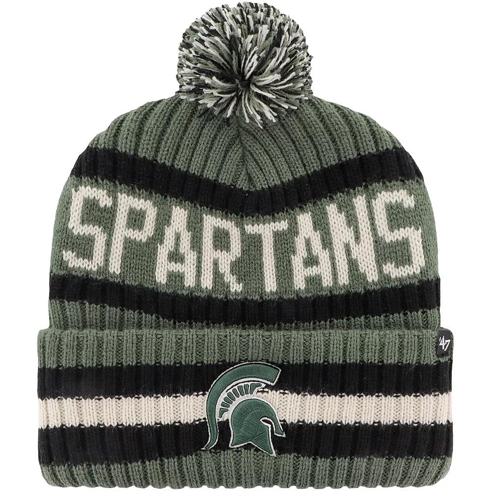Men's '47 Green Michigan State Spartans OHT Military Appreciation Bering Cuffed Knit Hat with Pom Product Image