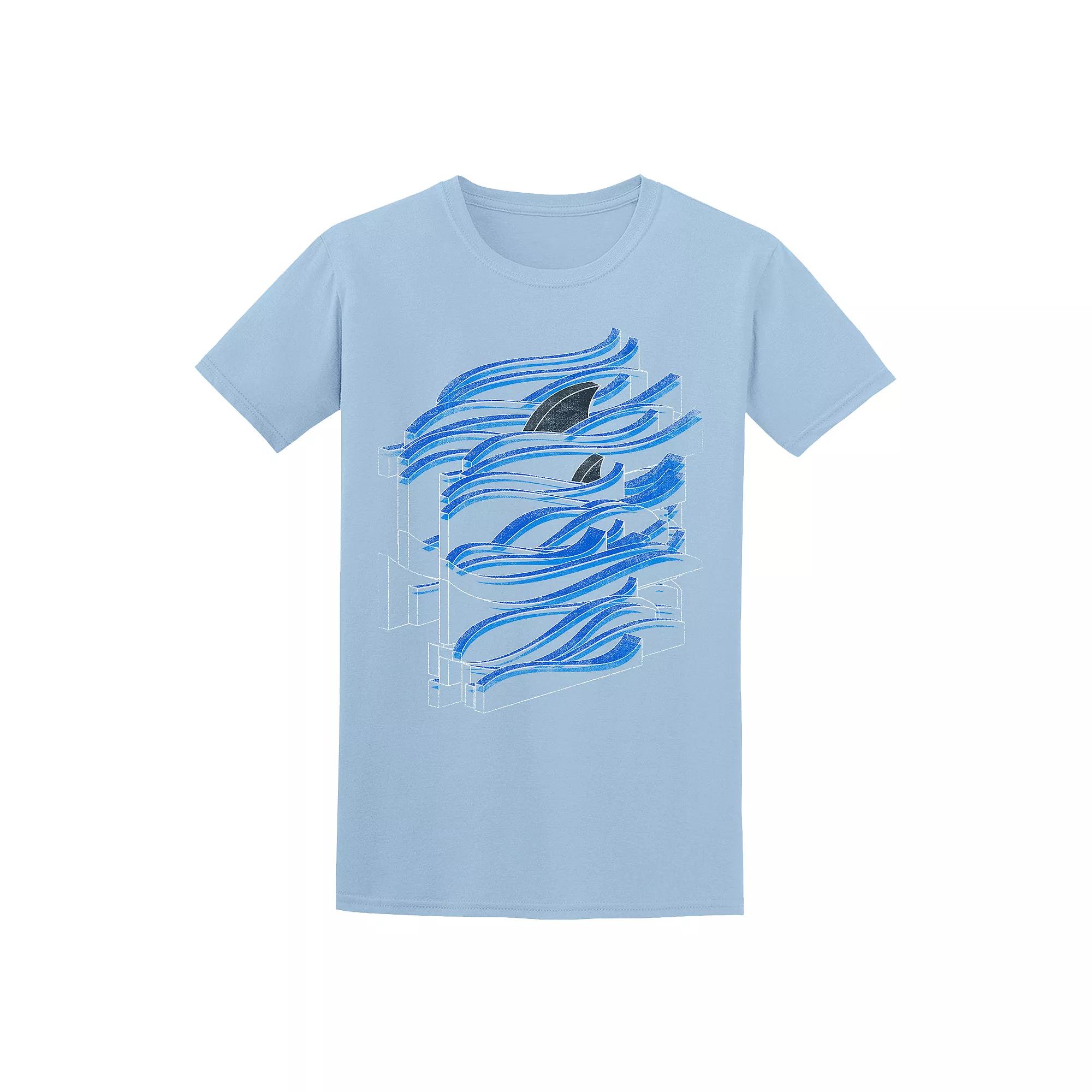 Men's COLAB89 by Threadless Bulo Fins Tee, Size: XXL, Light Blue Product Image
