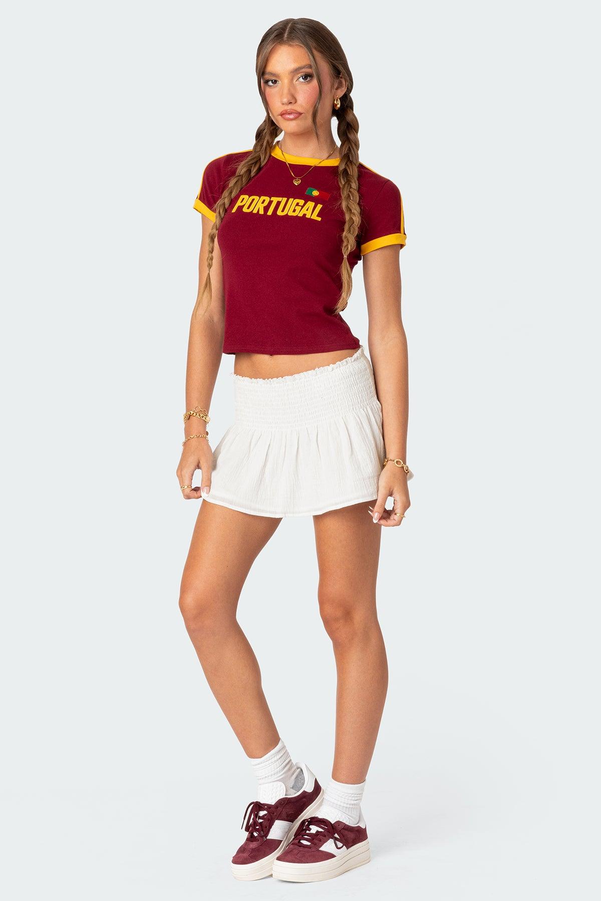 Camellia Cotton Scrunch Mini Skirt Product Image