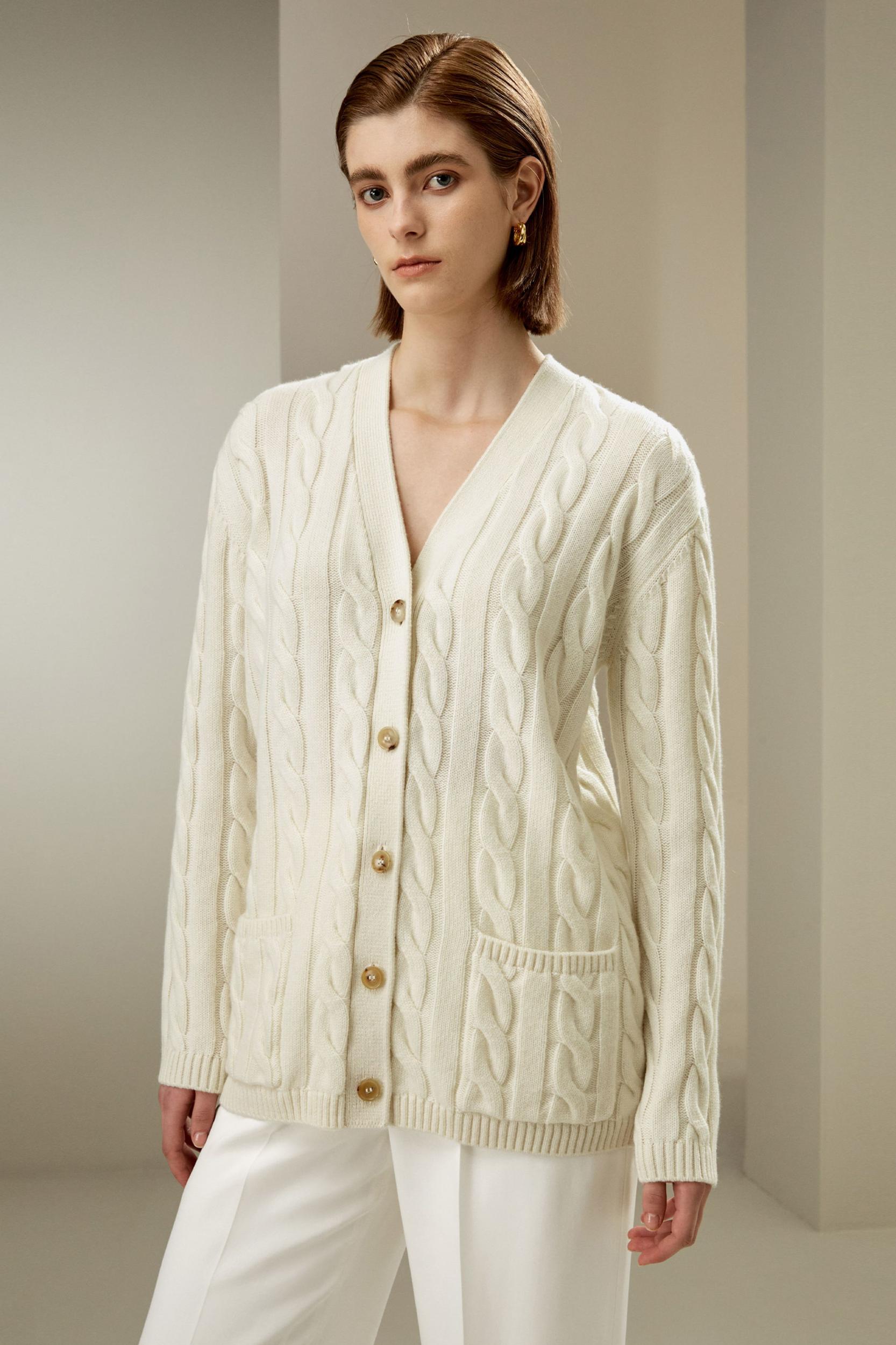 Oversized Cable Weave Cardigan Product Image