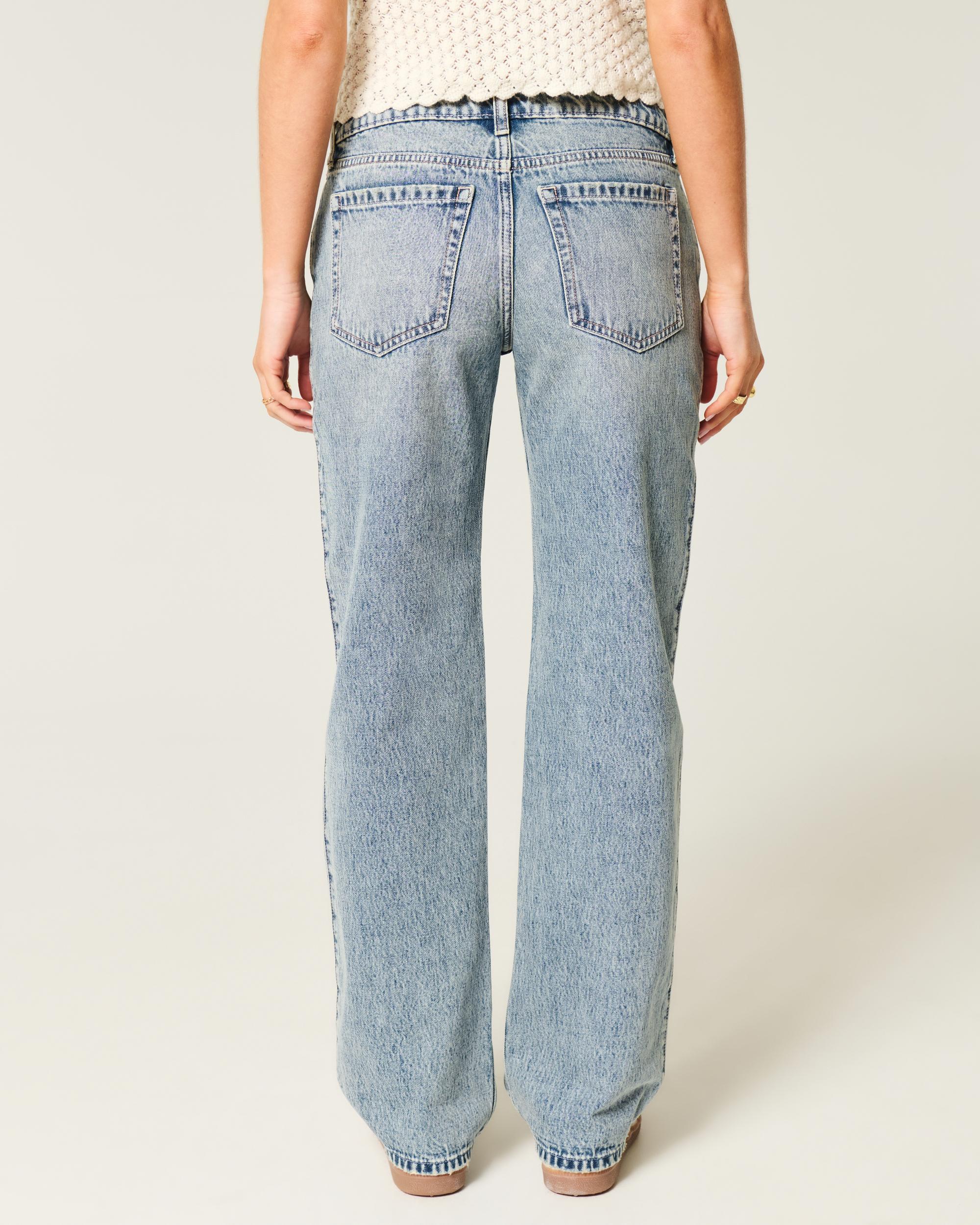 Low-Rise Medium Wash Loose Jeans Product Image
