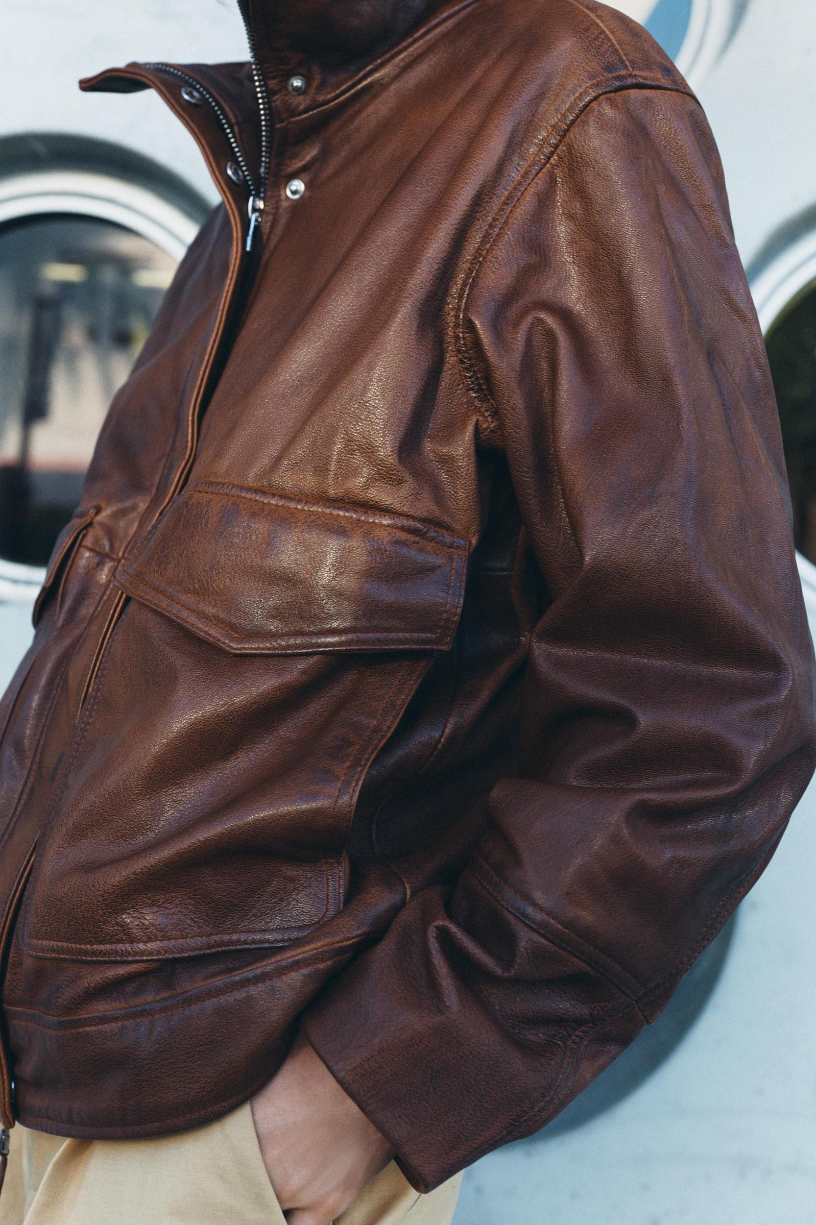 ZW COLLECTION LIMITED EDITION 100% LEATHER BOMBER JACKET Product Image