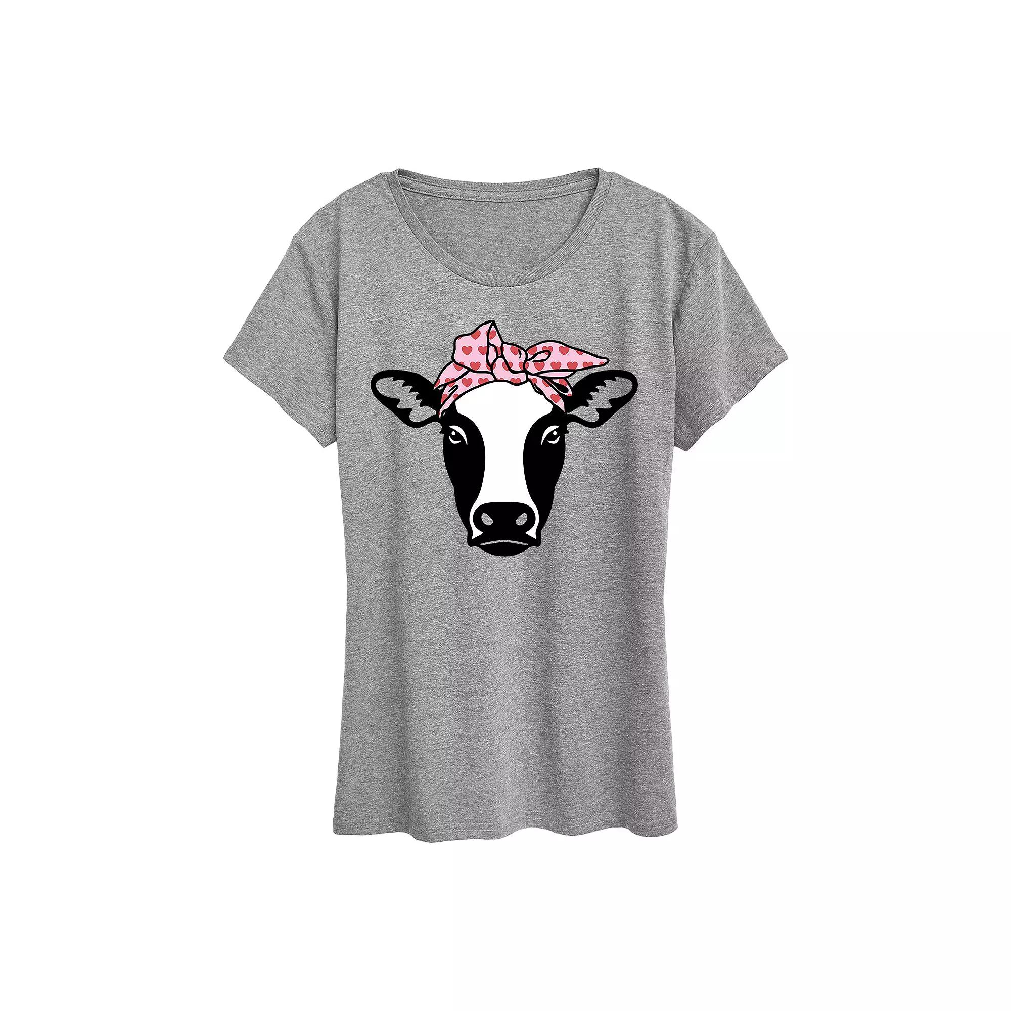 Women's Cow Heart Bandana Graphic Tee,  Product Image