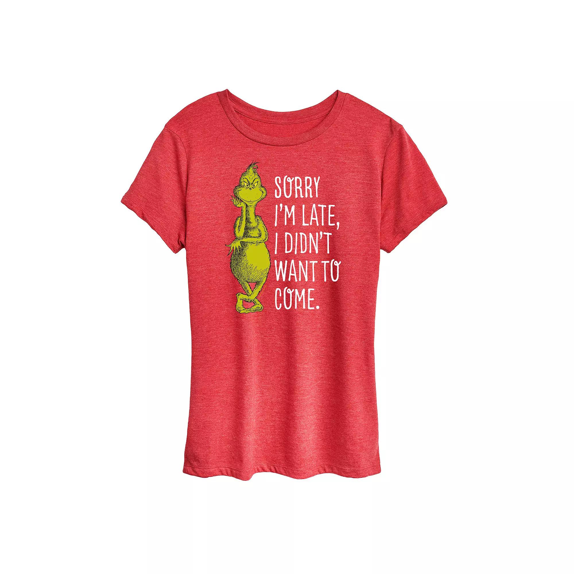 Women's Dr. Seuss The Grinch Sorry I'm Late Graphic Tee, Girl's,  Product Image