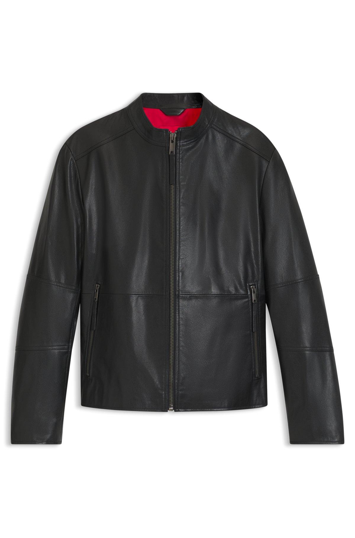 Slim-fit jacket in leather Product Image