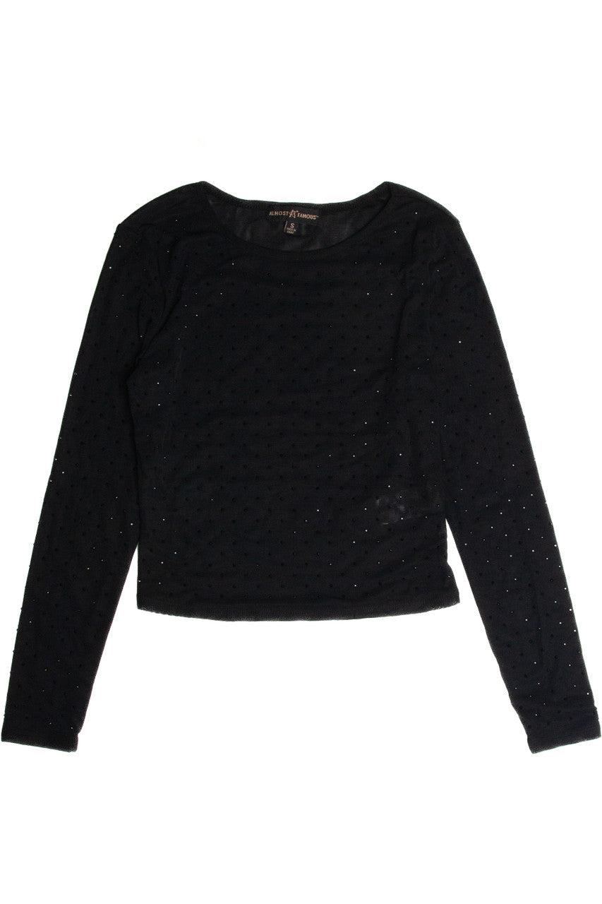 Studded Mesh Long Sleeve Top Product Image