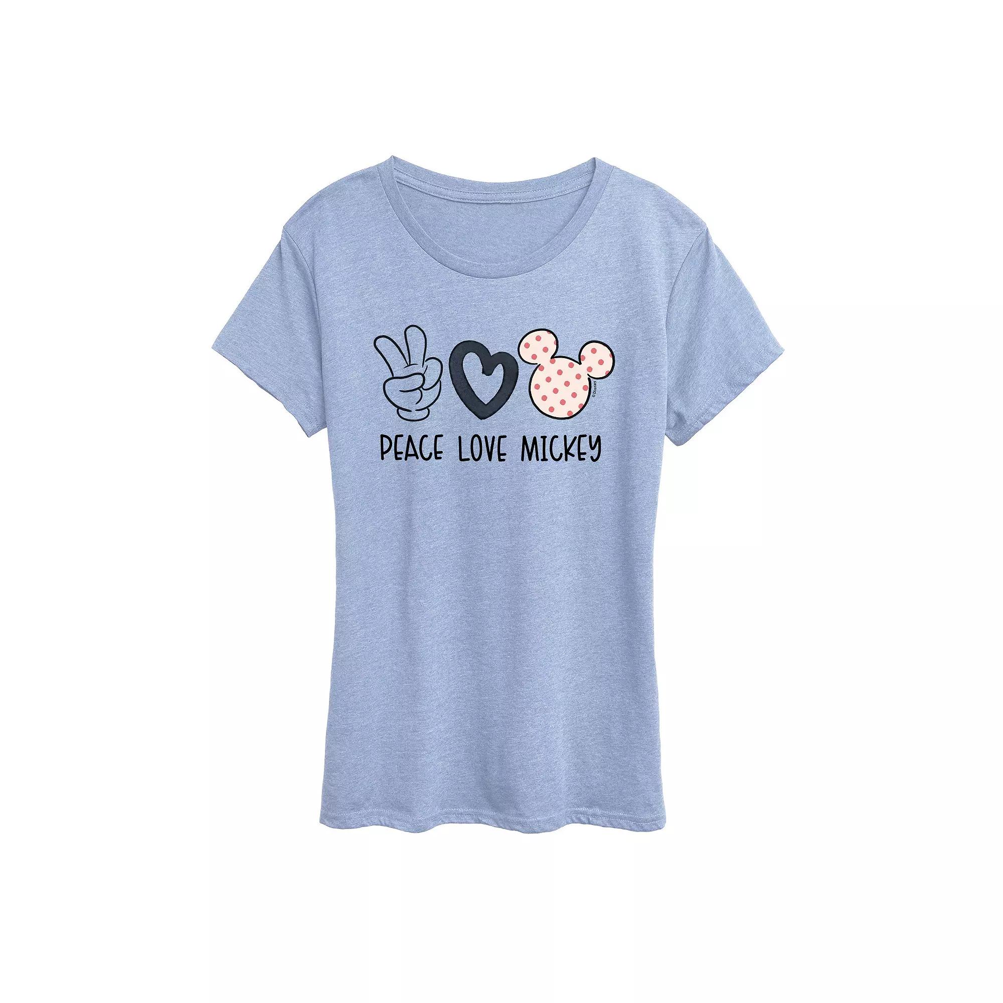 Disney's Mickey Mouse Women's Peace Love Graphic Tee,  Product Image