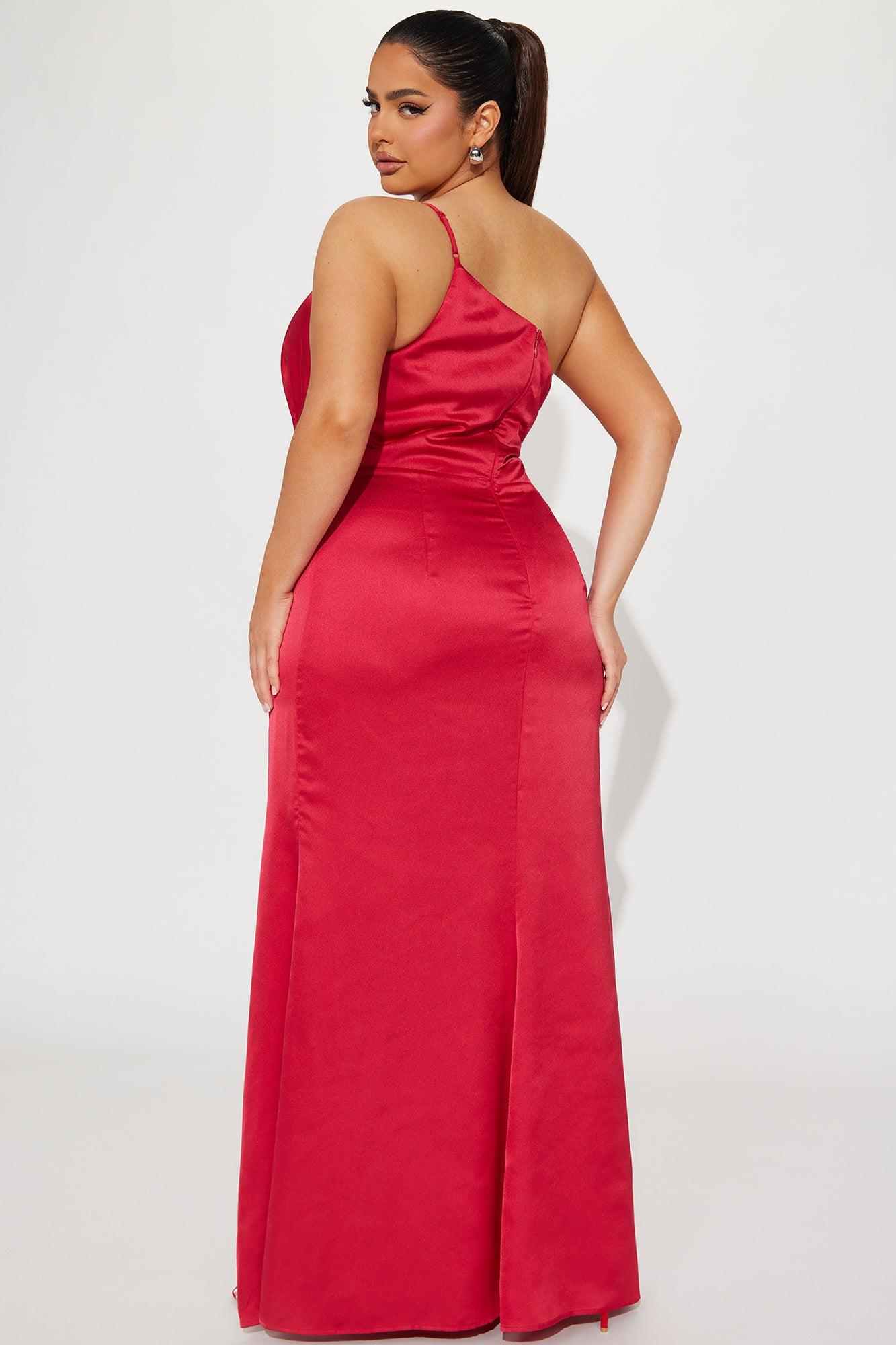 Stella Satin Gown - Red Product Image