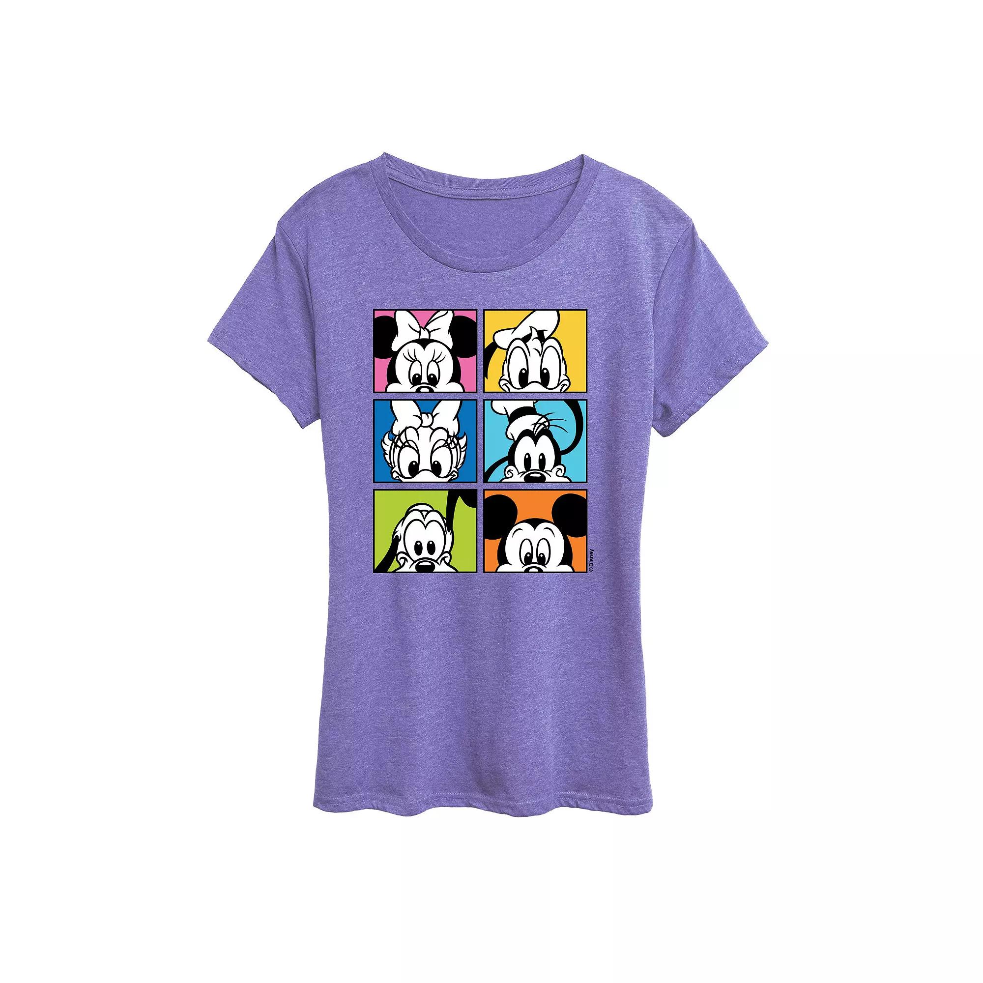 Disney's Mickey Mouse & Friends Women's Grid Graphic Tee,  Product Image