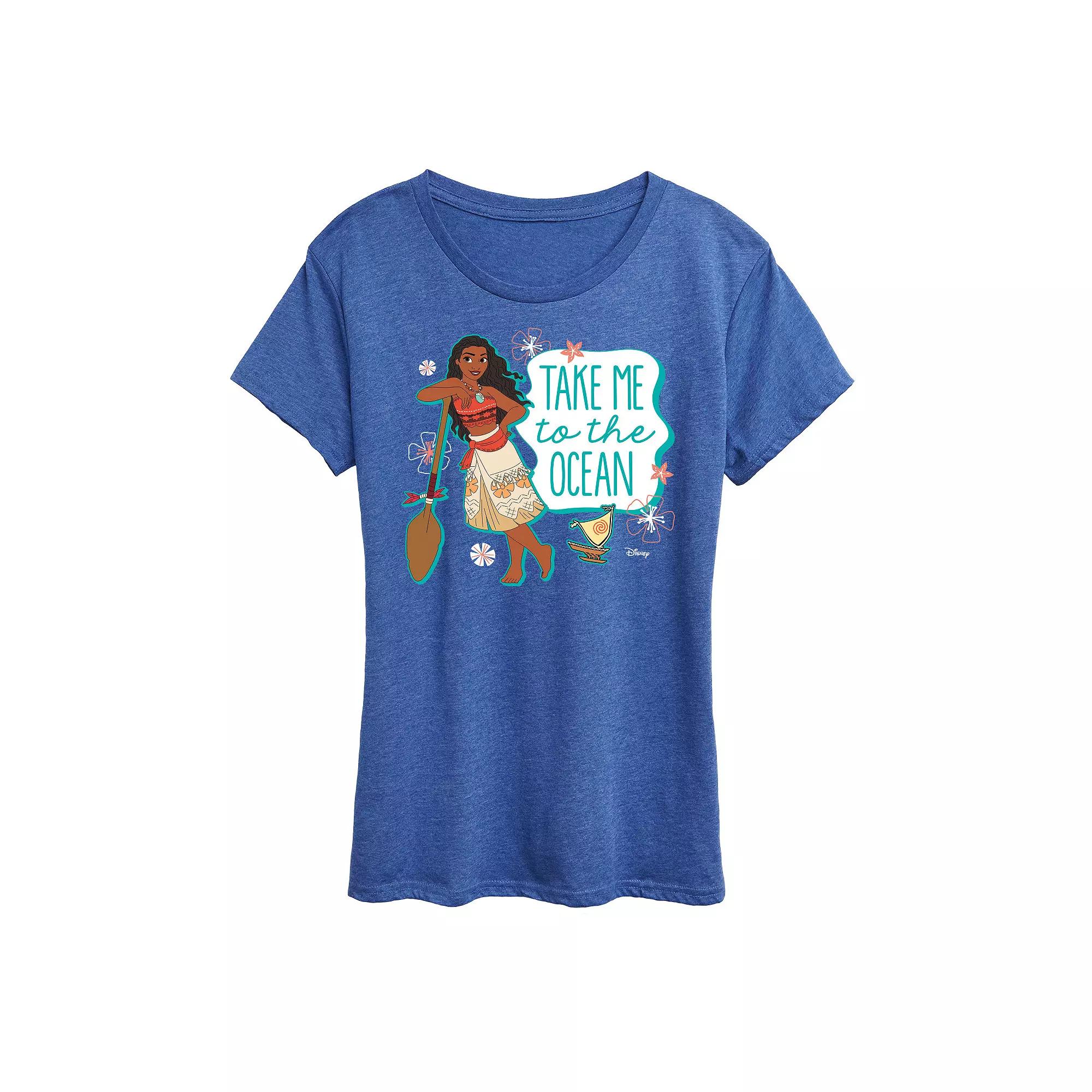 Disney Princess Moana Women's Ocean Graphic Tee, Girl's,  Product Image