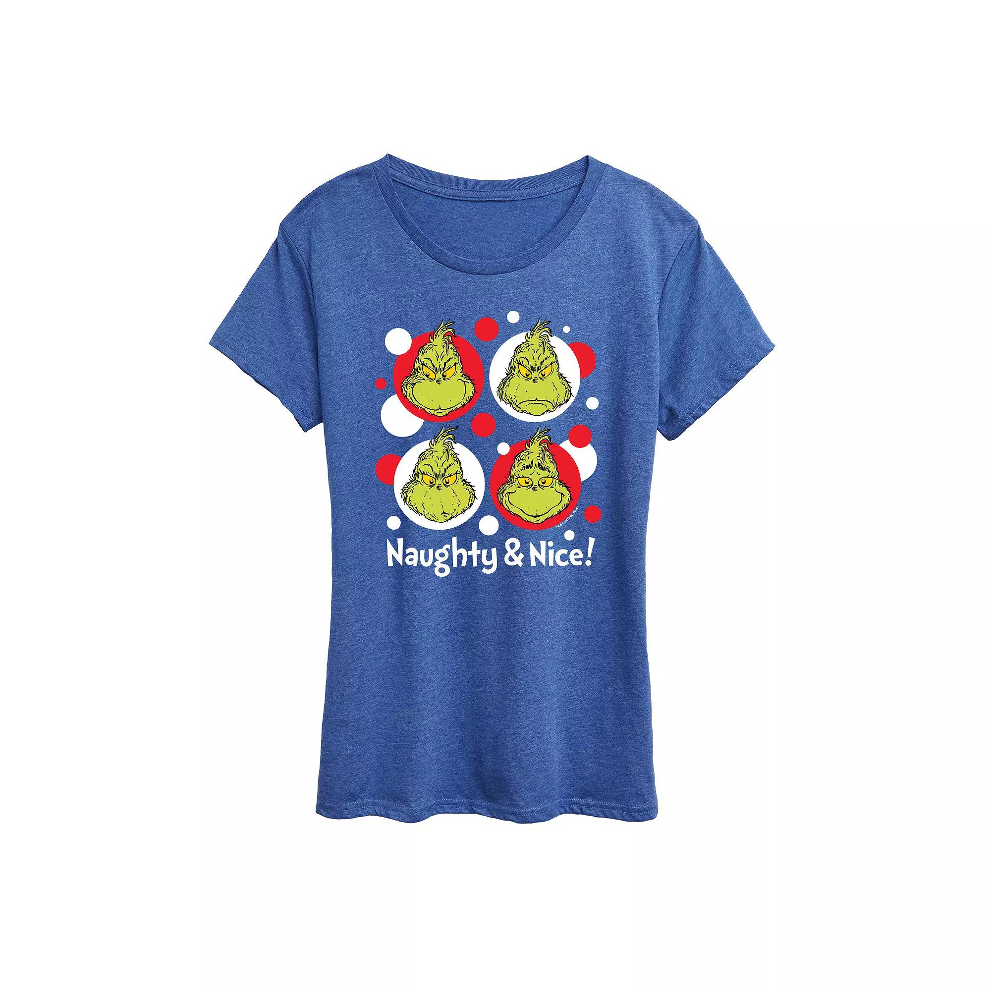 Women's Dr. Seuss Grinch Naughty & Nice Graphic Tee,  Product Image
