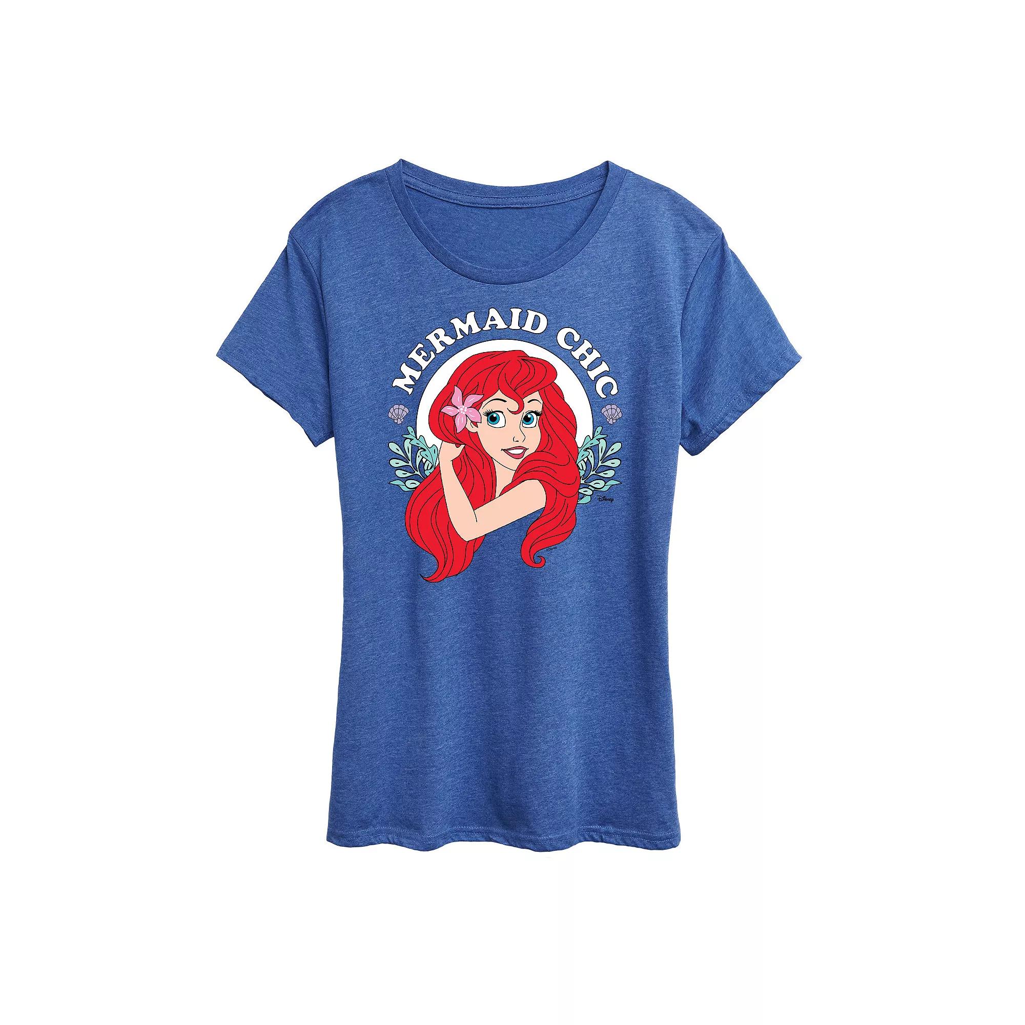 Disney Princess Ariel Women's Mermaid Chic Graphic Tee, Girl's,  Product Image