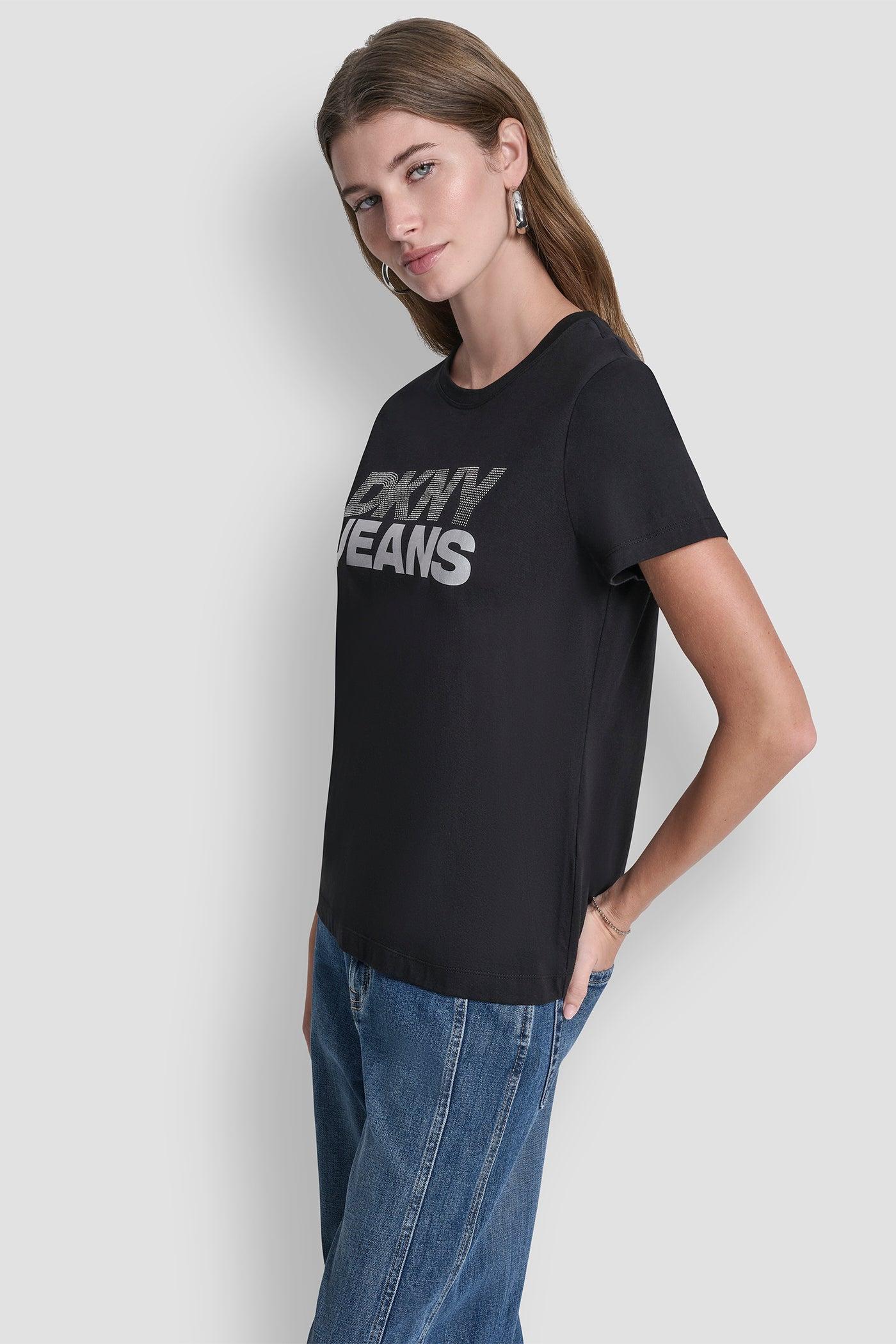 DKNY JEANS STACKED RHINESTONE TEE Product Image