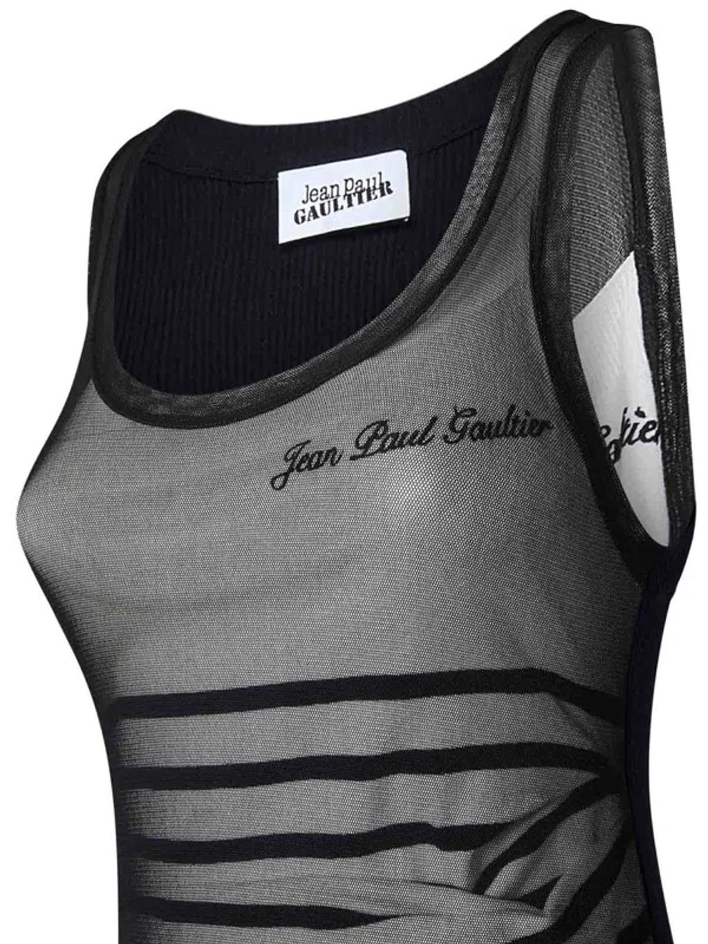 Black & Navy 'The Bi-Material Marinière' Maxi Dress Product Image