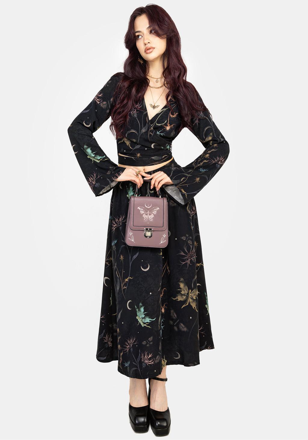 Rosanella Floral Print Flare Sleeve Wrap Top Product Image