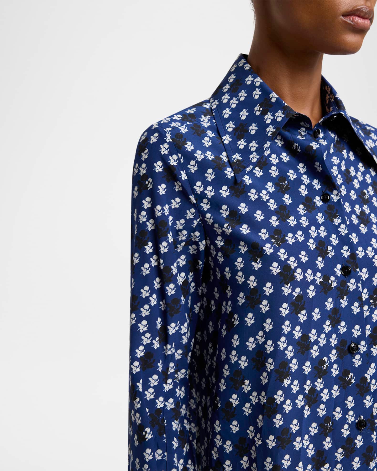 Emmeline Floral Print Silk-Blend Shirt  Product Image