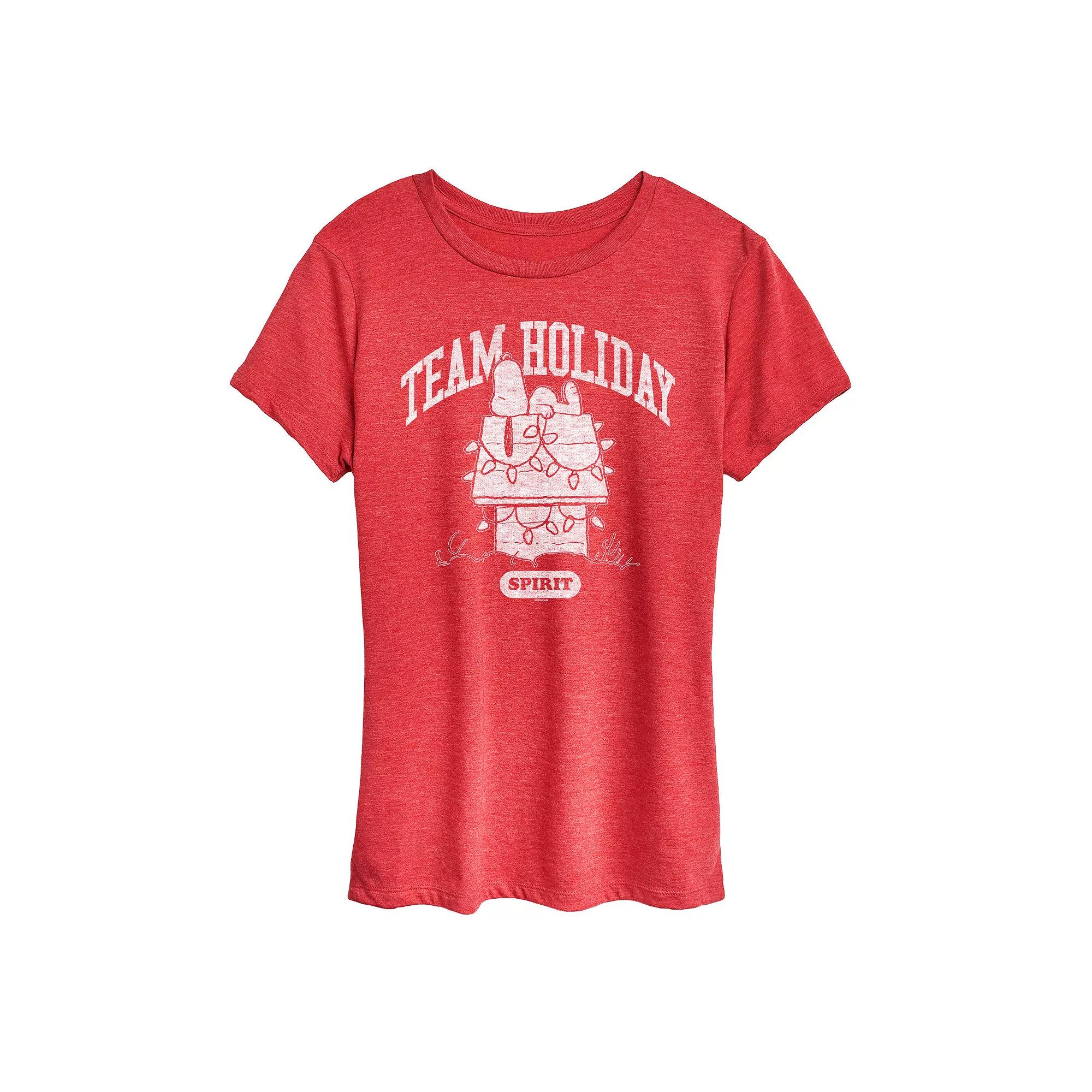 Women's Peanuts Team Holiday Spirit Graphic Tee,  Product Image