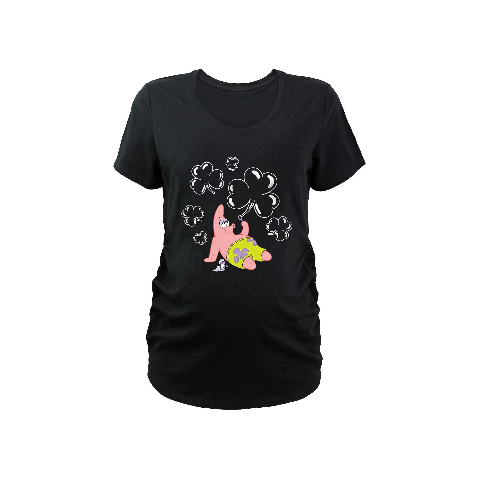 Maternity Nickelodeon SpongeBob SquarePants Patrick Shamrock Bubbles Graphic Tee, Women's,  Product Image