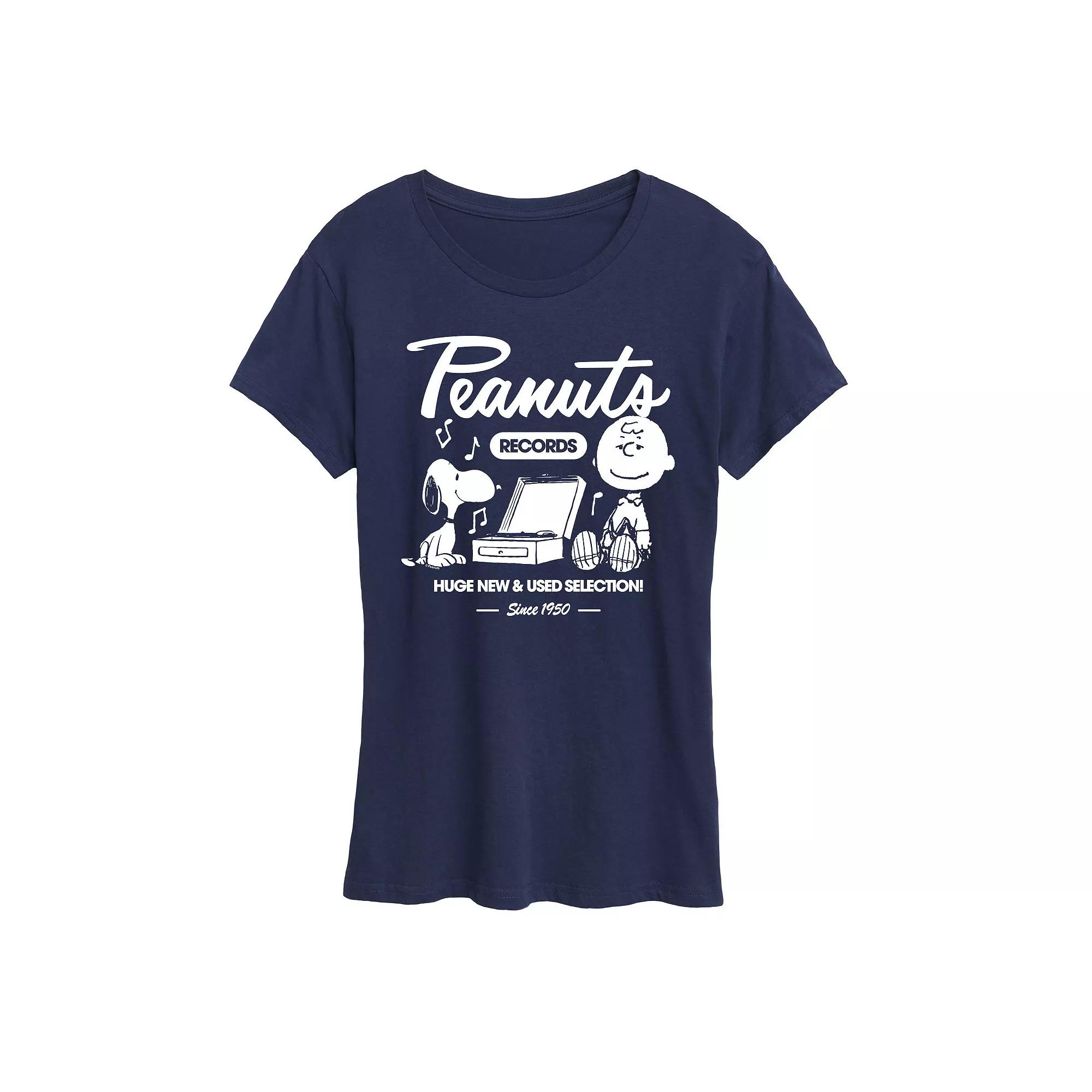 Women's Peanuts Snoopy & Charlie Brown Records Graphic Tee,  Product Image