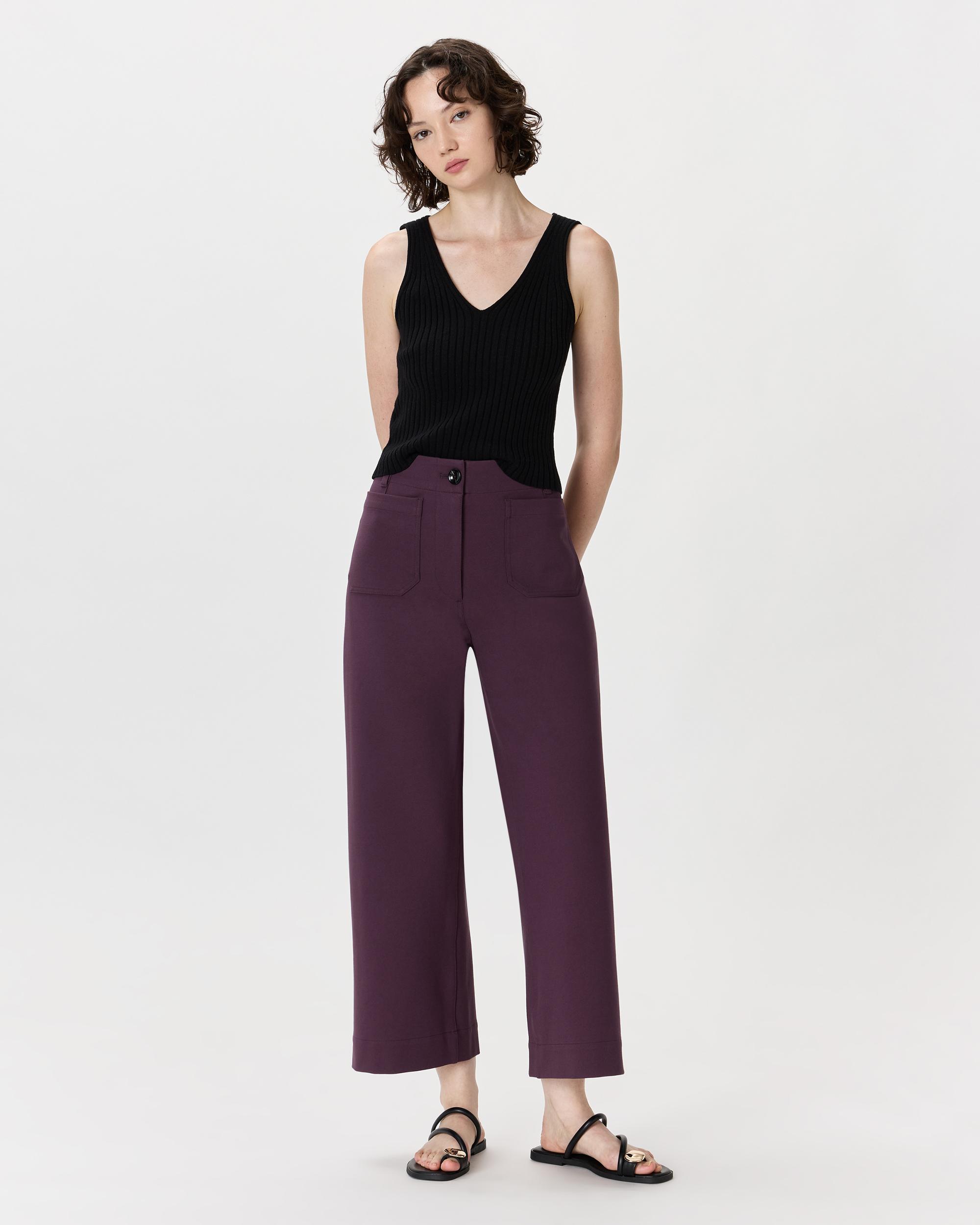 Quince | Women's Ultra-Stretch Ponte Cropped Wide Leg Pants Rayon Product Image