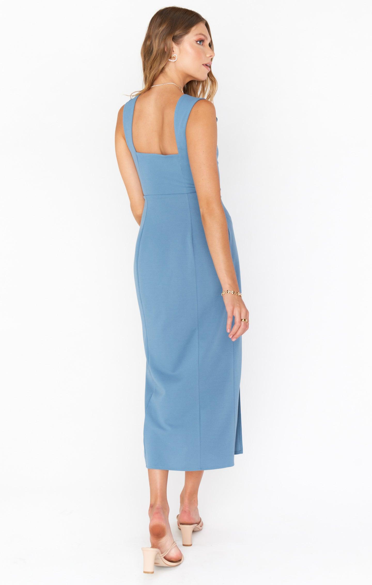 Eden Midi Dress ~ French Blue Stretch Product Image