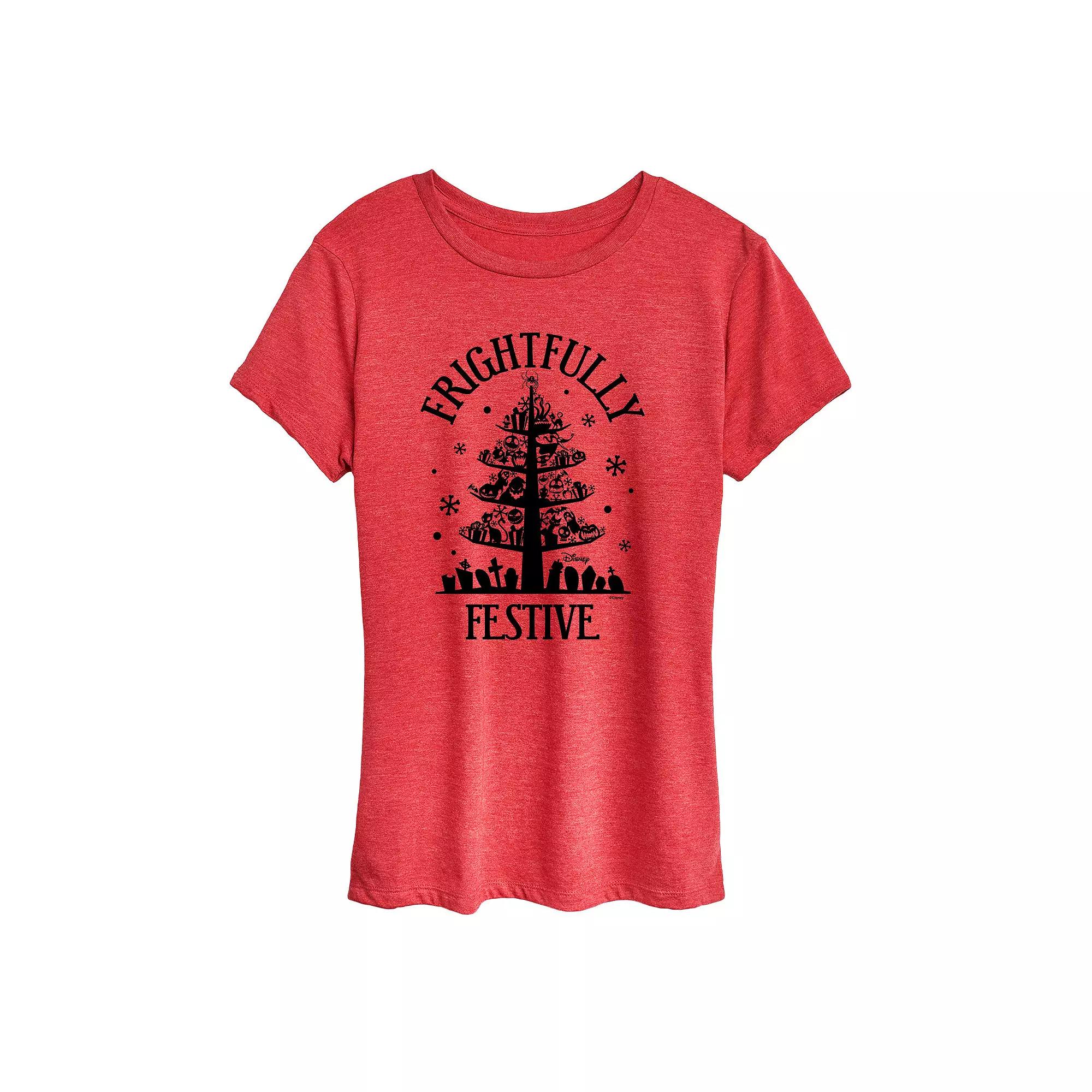 Disney's Nightmare Before Christmas Women's Frightfully Festive Graphic Tee, Girl's,  Product Image