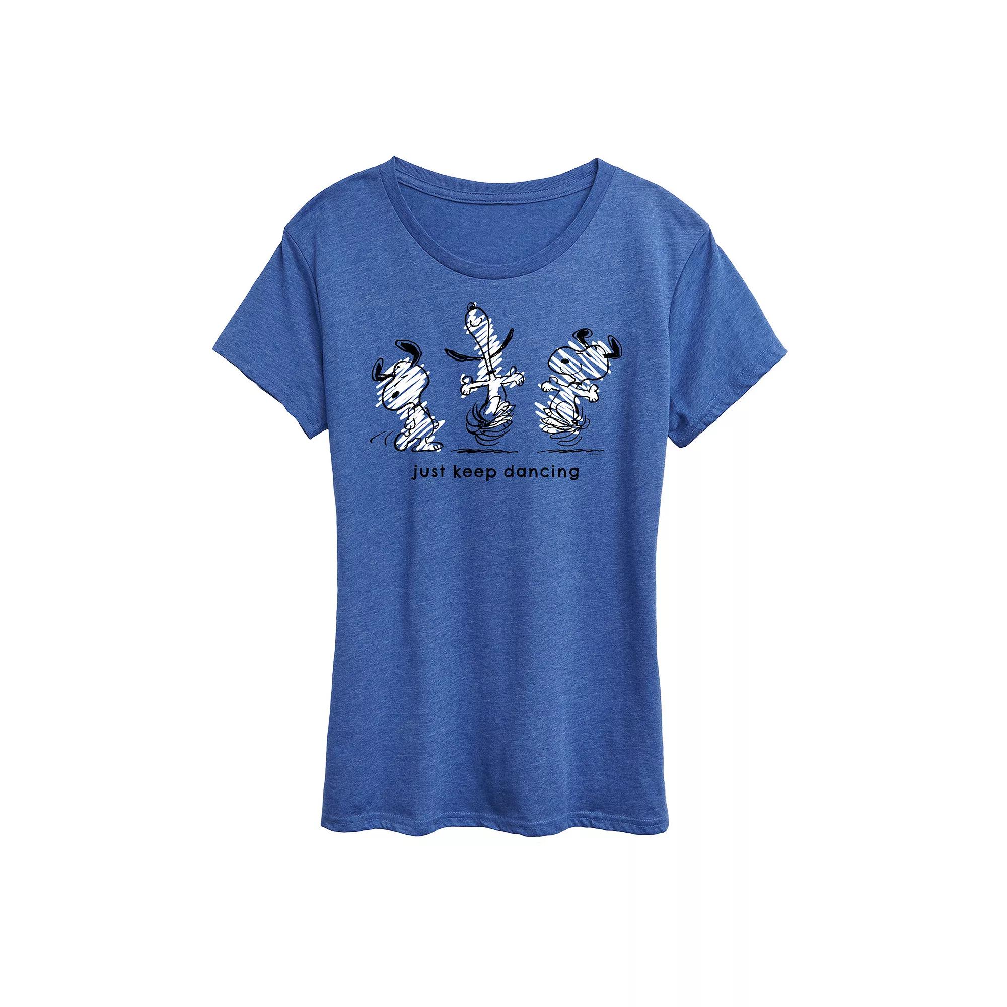 Women's Peanuts Snoopy Just Keep Dancing Graphic Tee, Girl's,  Product Image