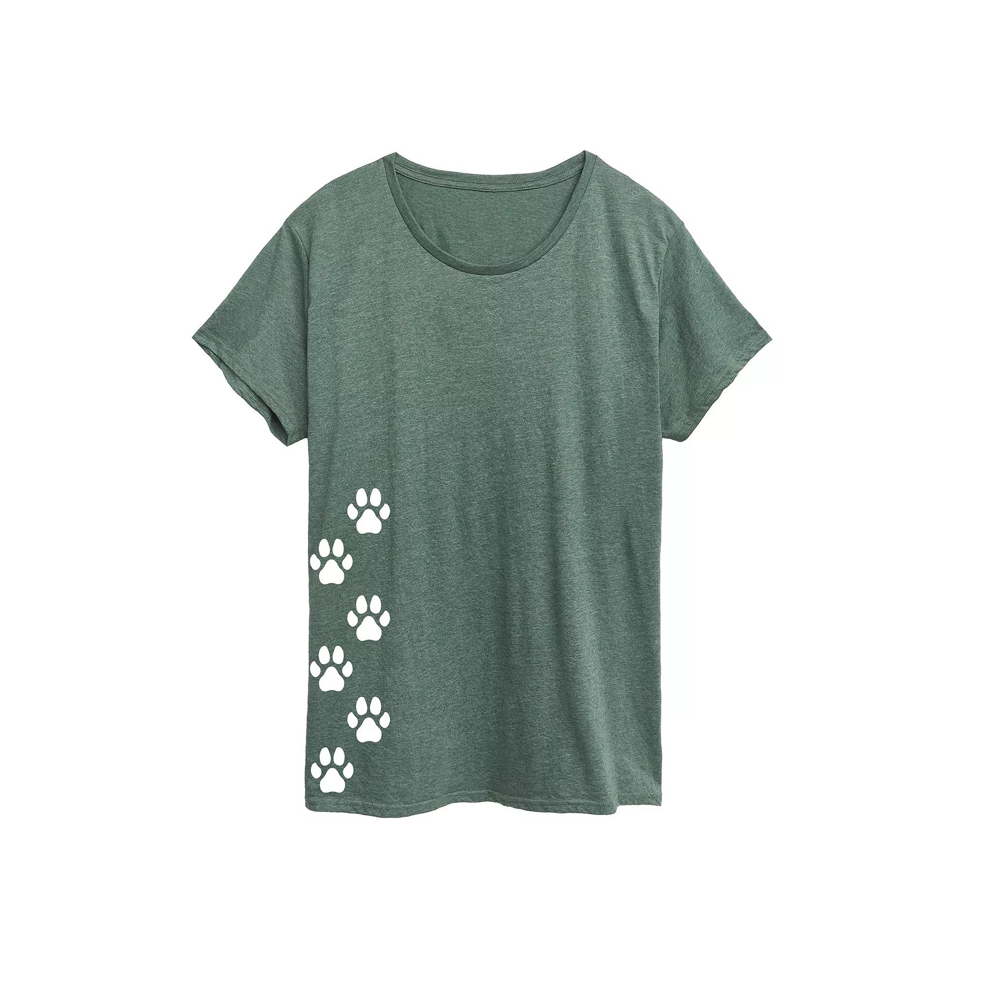 Plus Vertical Pawprints Graphic Tee, Women's,  Product Image