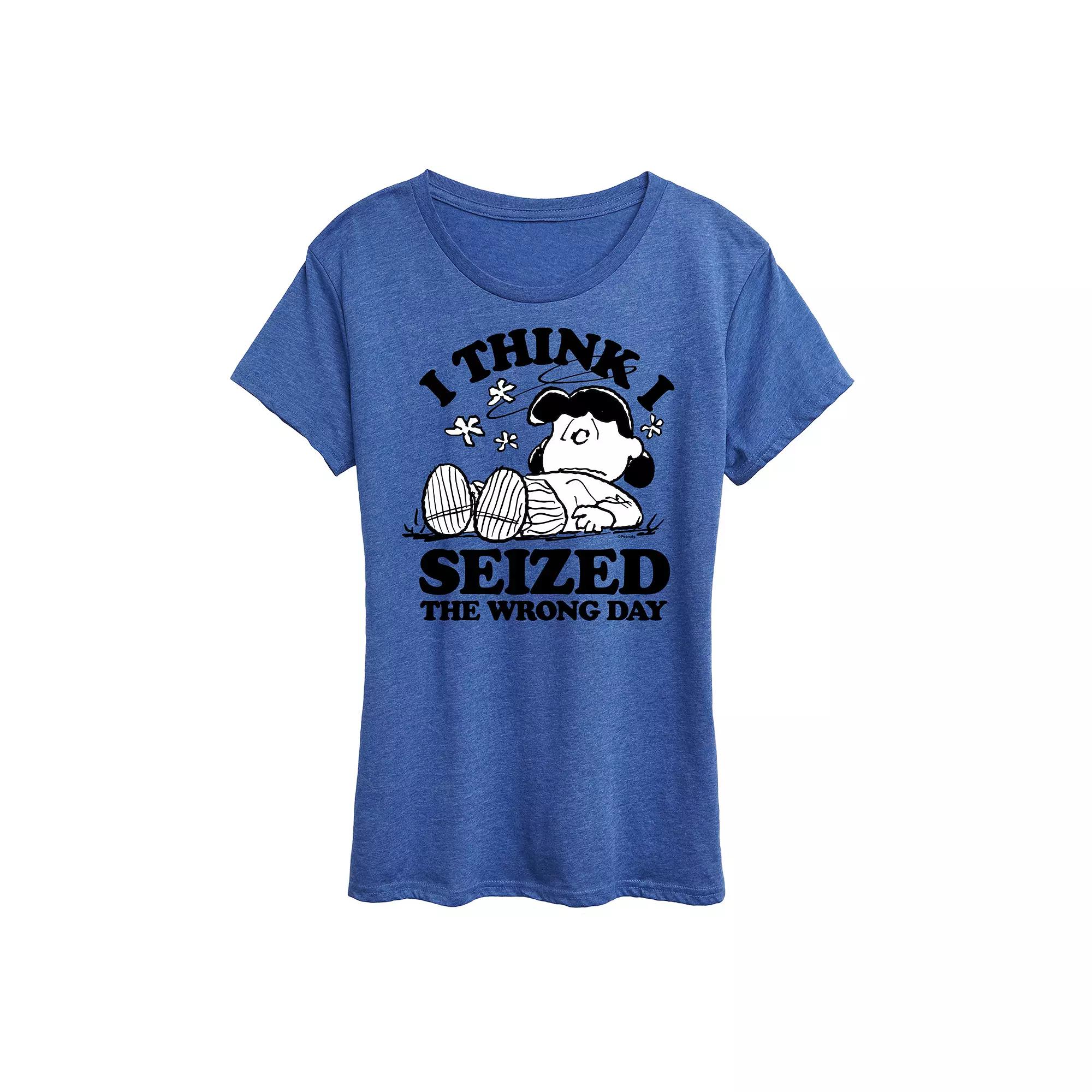 Women's Peanuts Lucy Seized The Wrong Day Graphic Tee,  Product Image