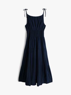 Tiered Seersucker Midi Dress Product Image