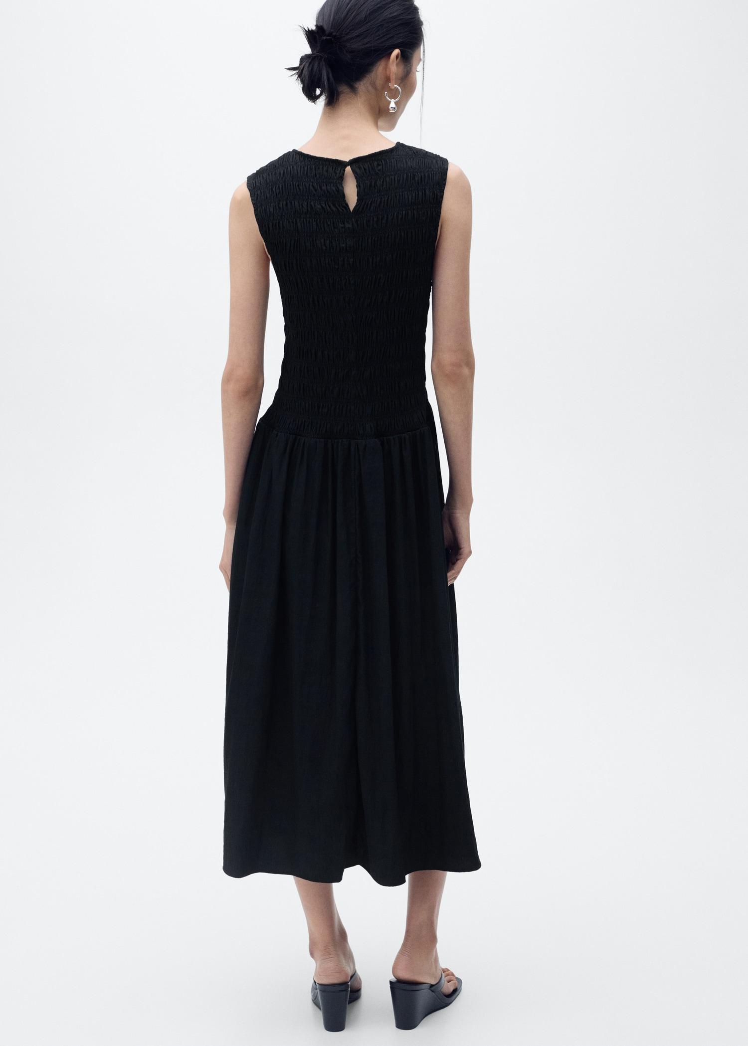 Flared dress with gathered body - Women | MANGO USA Product Image
