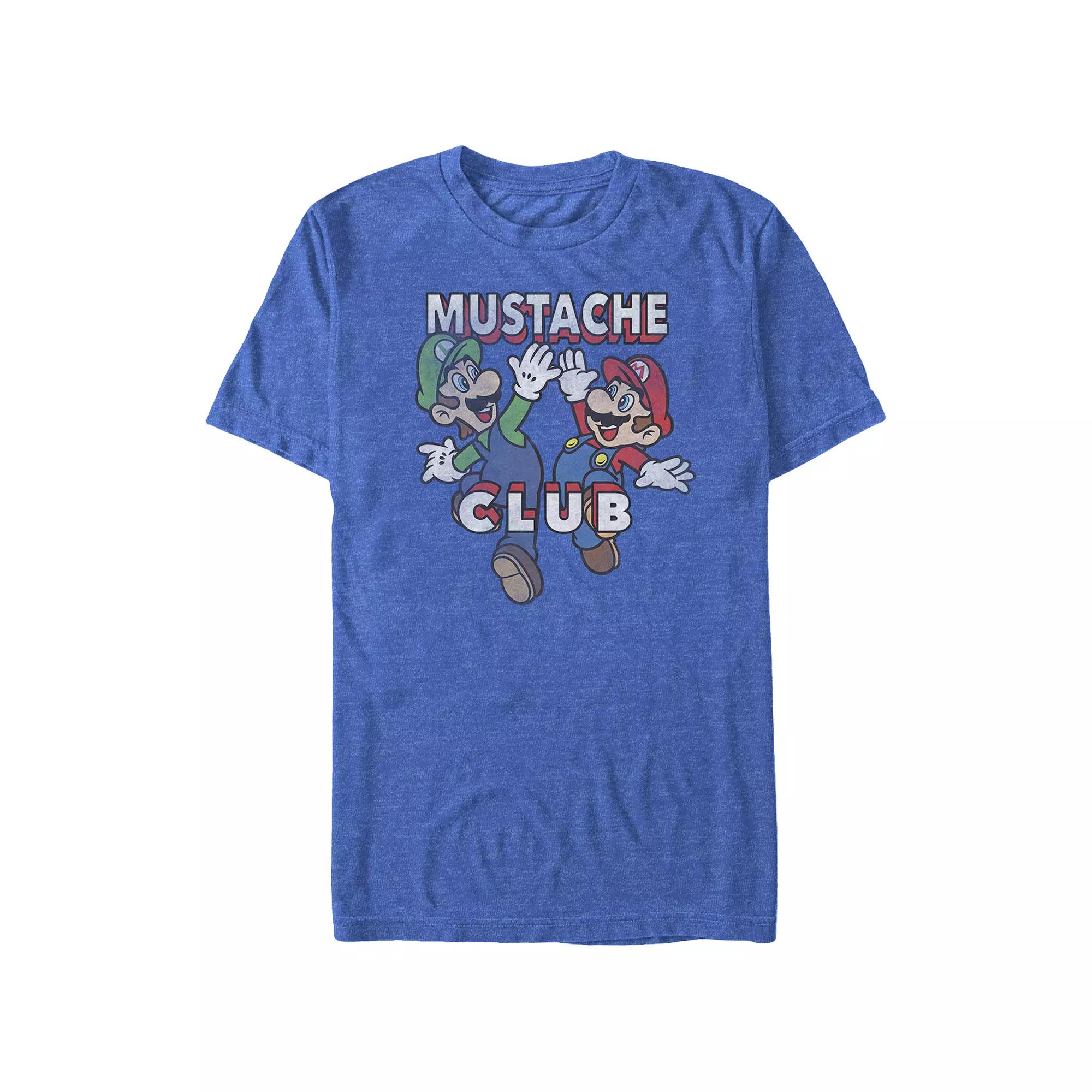 Big & Tall Super Mario Mustache Club Jumping Mario & Luigi Graphic Tee, Men's,  Product Image